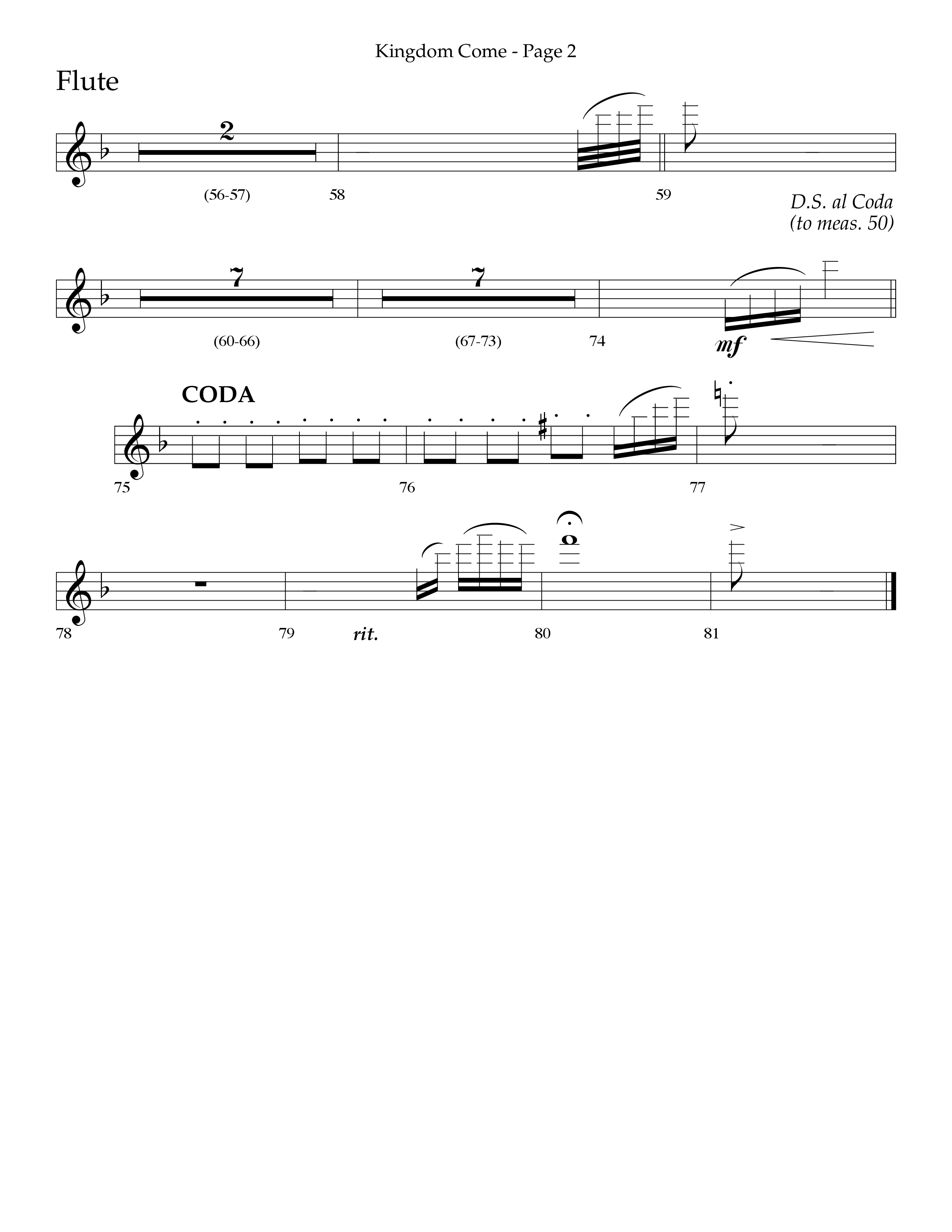 Kingdom Come (Choral Anthem SATB) Flute (Lifeway Choral / Arr. Bradley Knight)