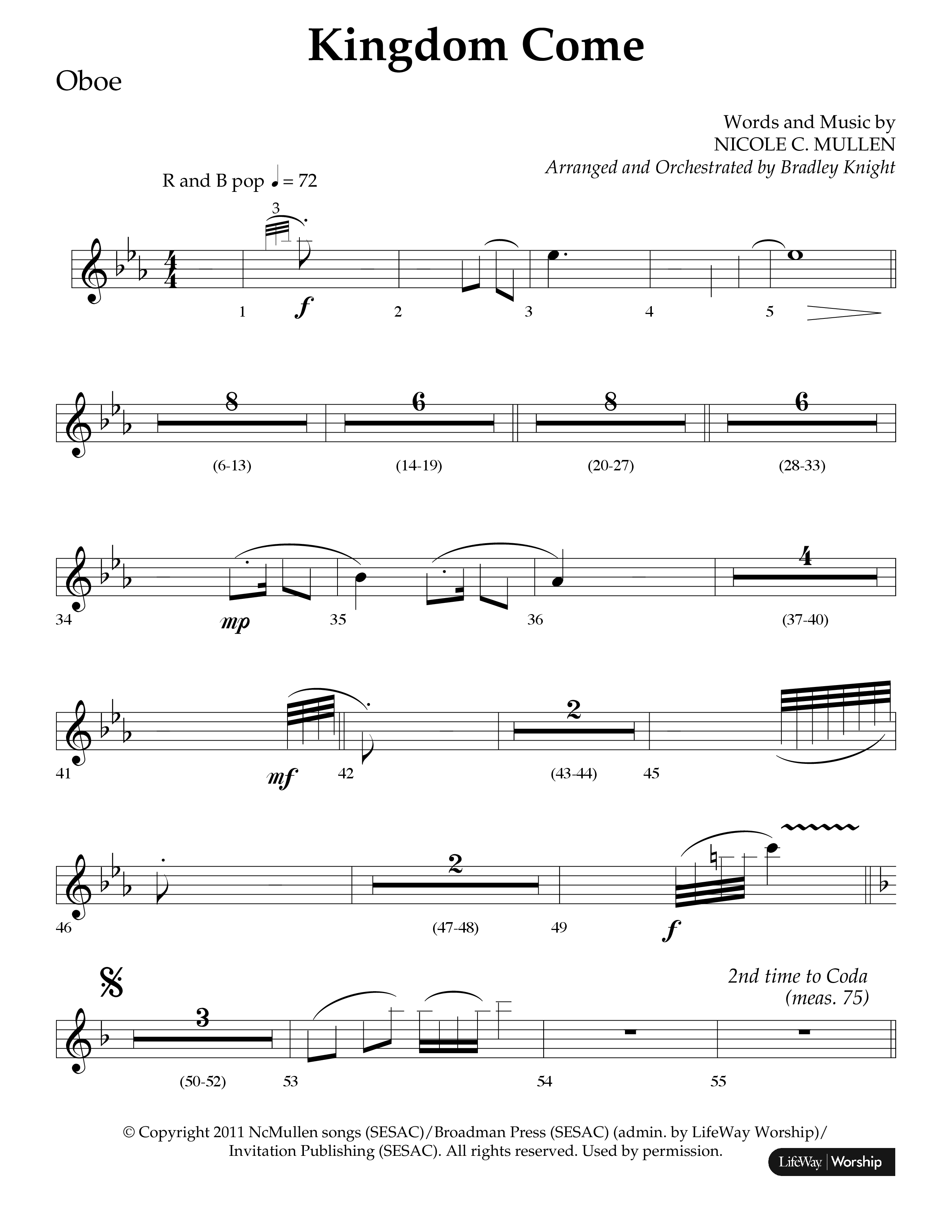 Kingdom Come (Choral Anthem SATB) Oboe (Lifeway Choral / Arr. Bradley Knight)