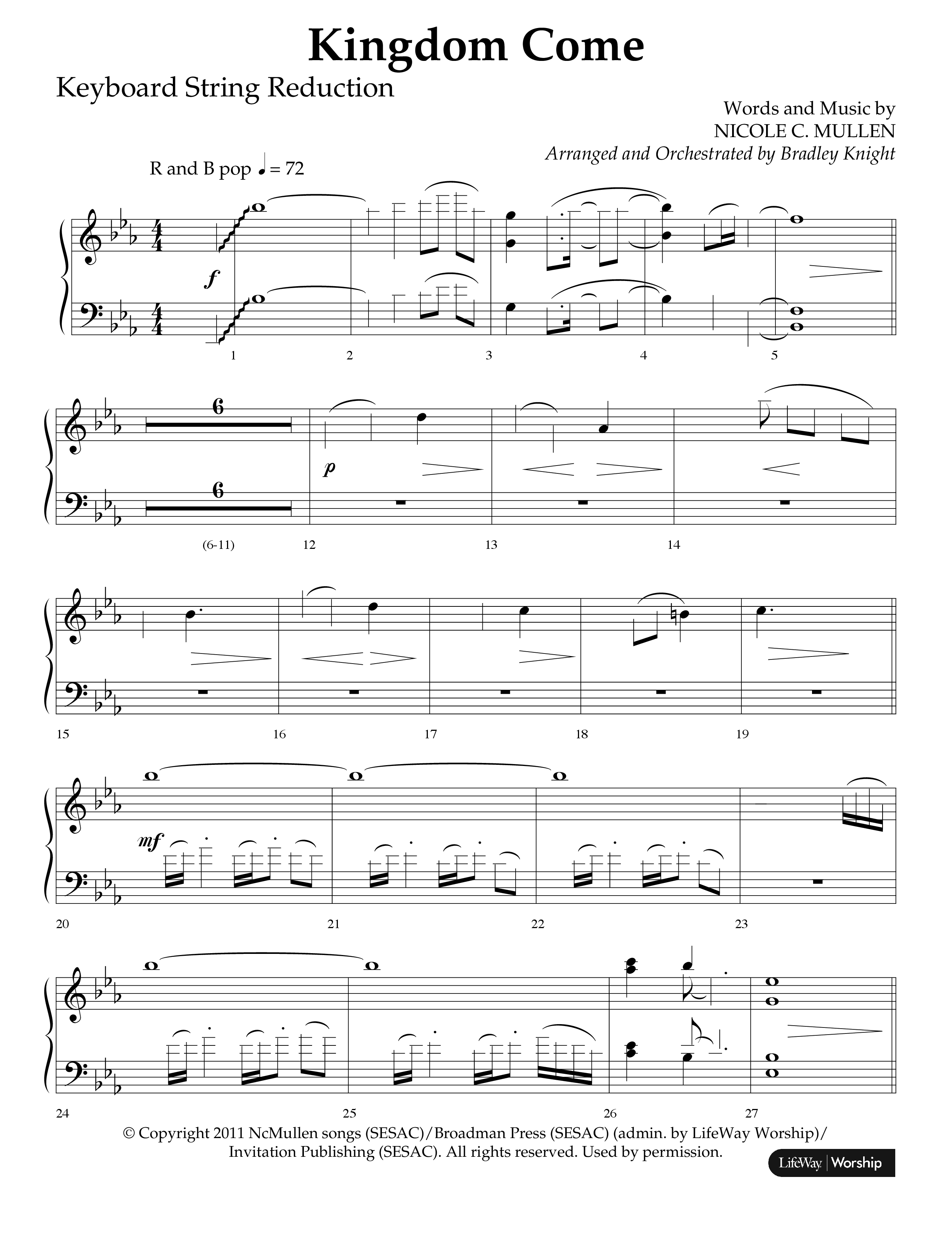 Kingdom Come (Choral Anthem SATB) String Reduction (Lifeway Choral / Arr. Bradley Knight)
