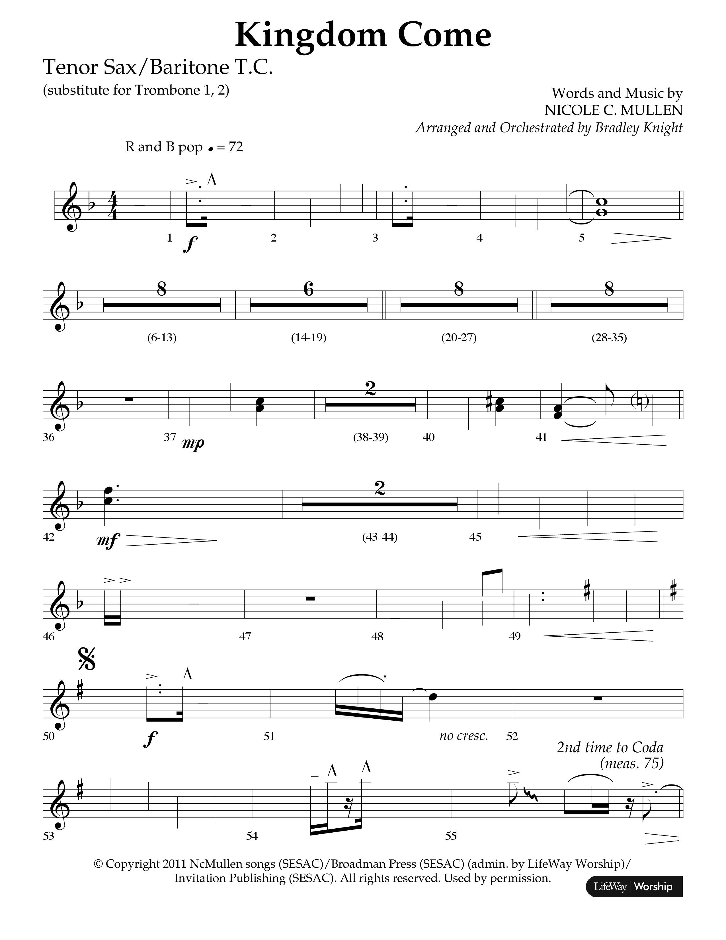 Kingdom Come (Choral Anthem SATB) Tenor Sax/Baritone T.C. (Lifeway Choral / Arr. Bradley Knight)