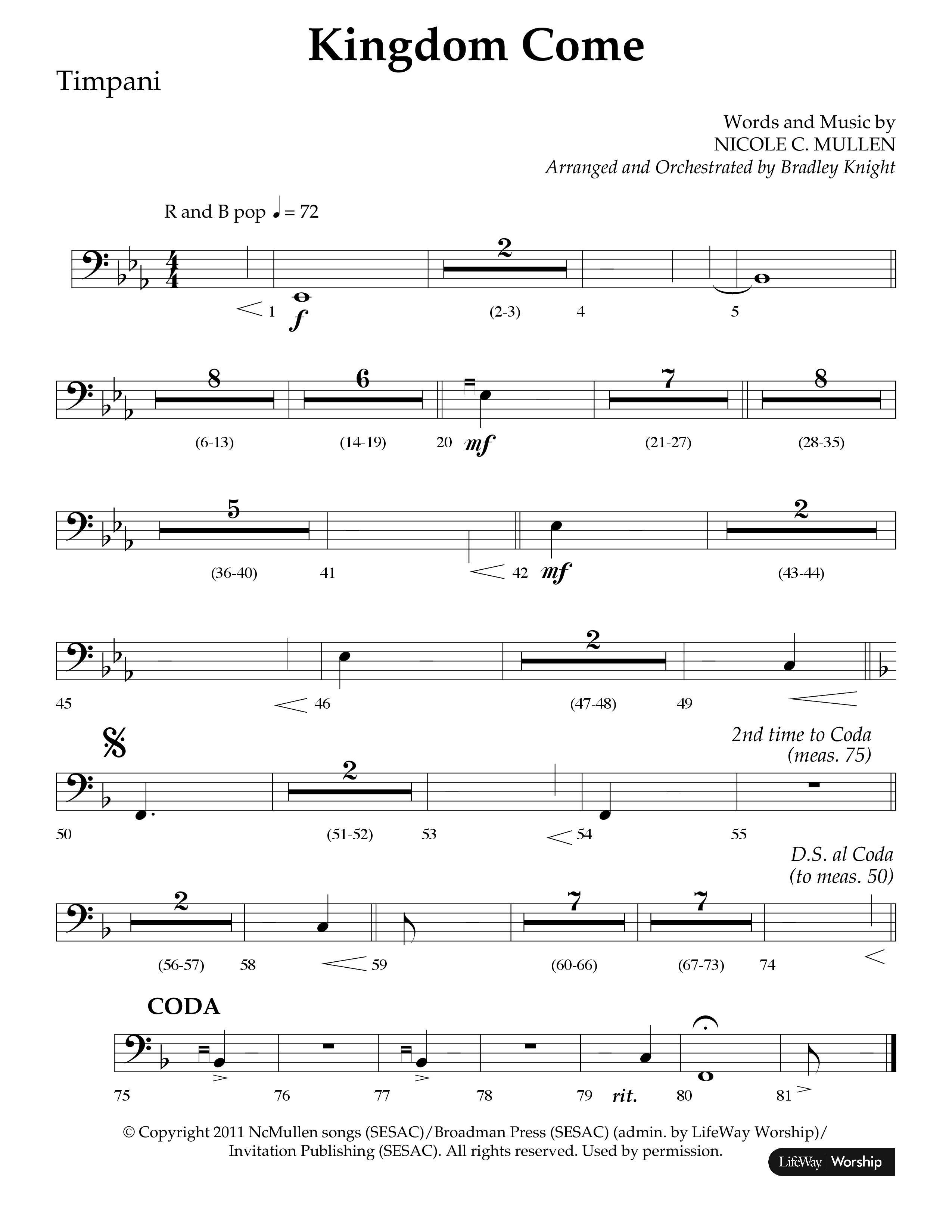 Kingdom Come (Choral Anthem SATB) Timpani (Lifeway Choral / Arr. Bradley Knight)