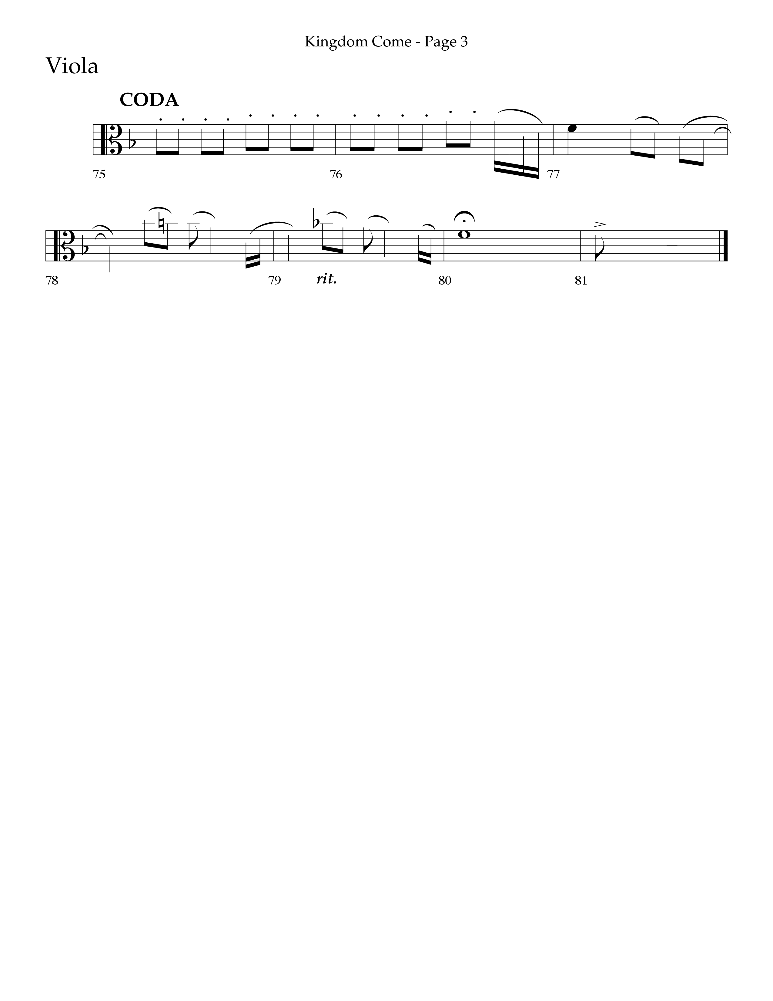 Kingdom Come (Choral Anthem SATB) Viola (Lifeway Choral / Arr. Bradley Knight)