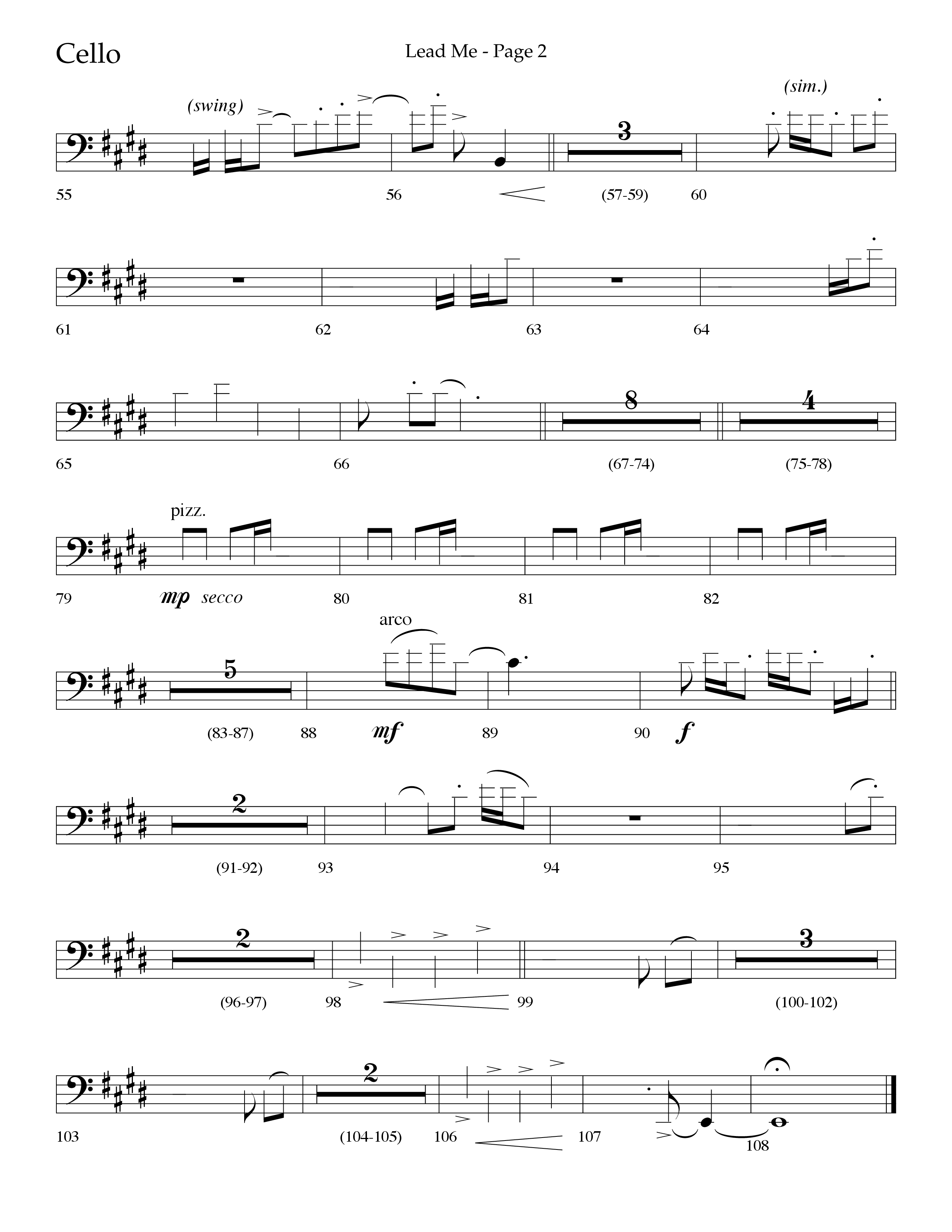Lead Me (Choral Anthem SATB) Cello (Lifeway Choral / Arr. Jason Webb)