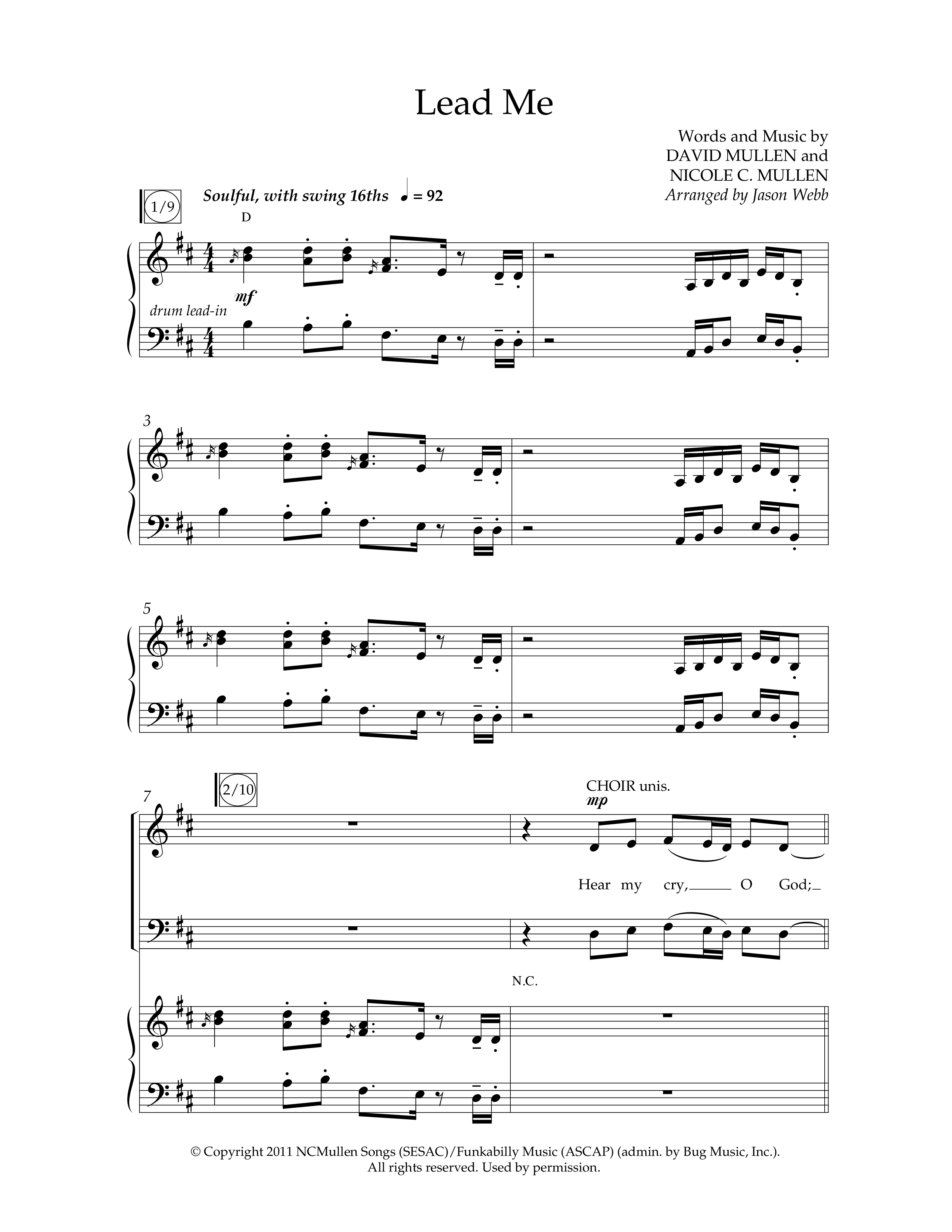 Lead Me (Choral Anthem SATB) Anthem (SATB/Piano) (Lifeway Choral / Arr. Jason Webb)
