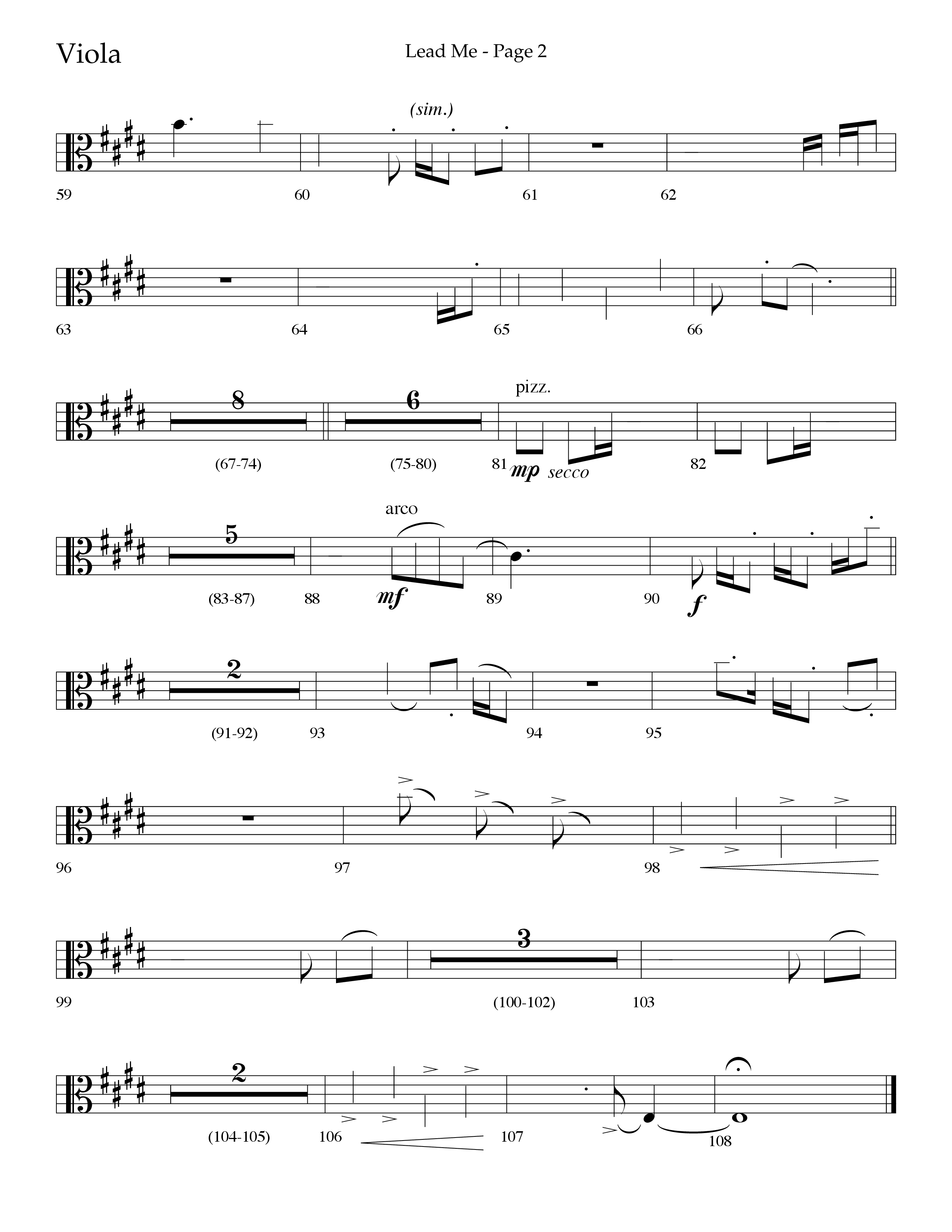 Lead Me (Choral Anthem SATB) Viola (Lifeway Choral / Arr. Jason Webb)