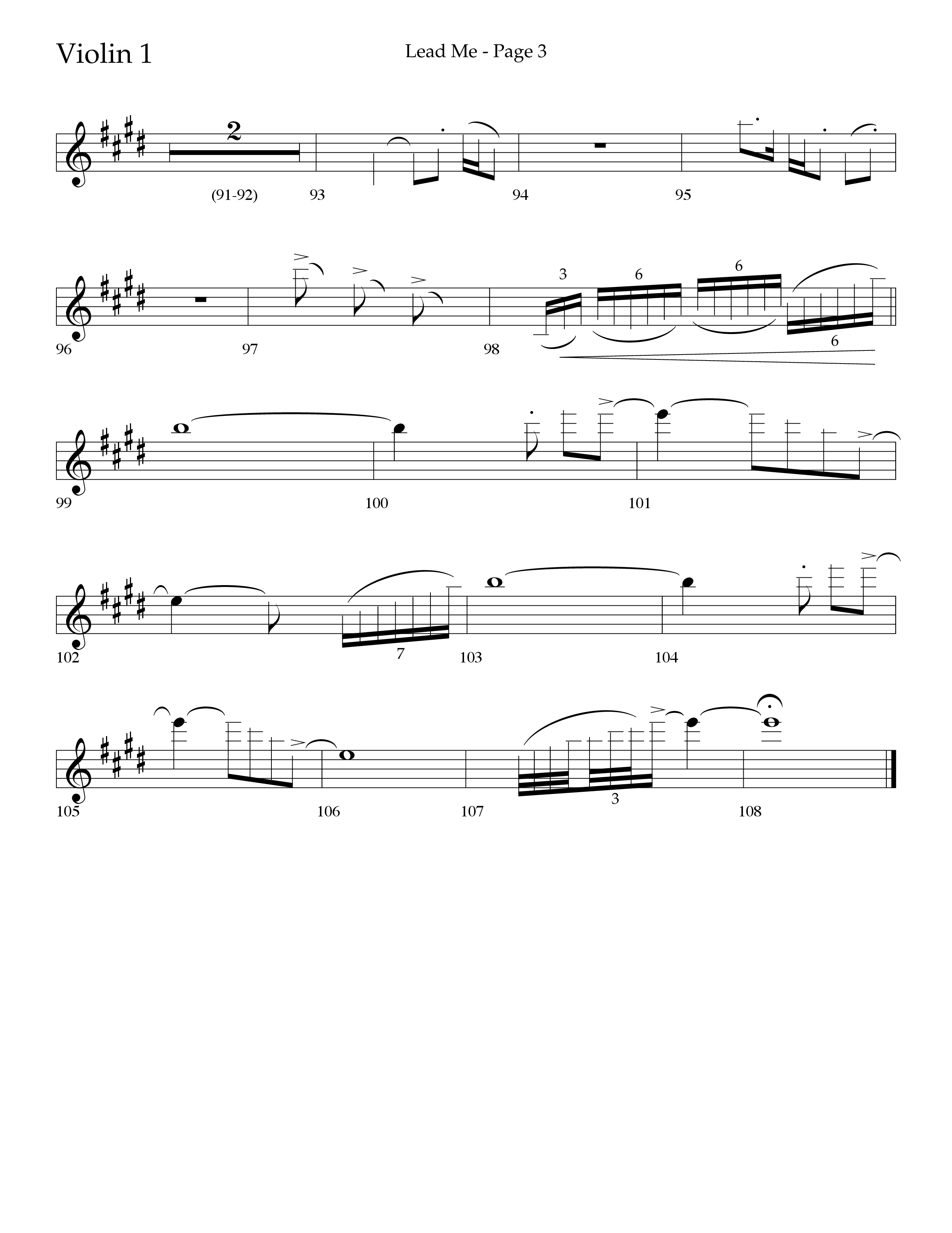 Lead Me (Choral Anthem SATB) Violin 1 (Lifeway Choral / Arr. Jason Webb)