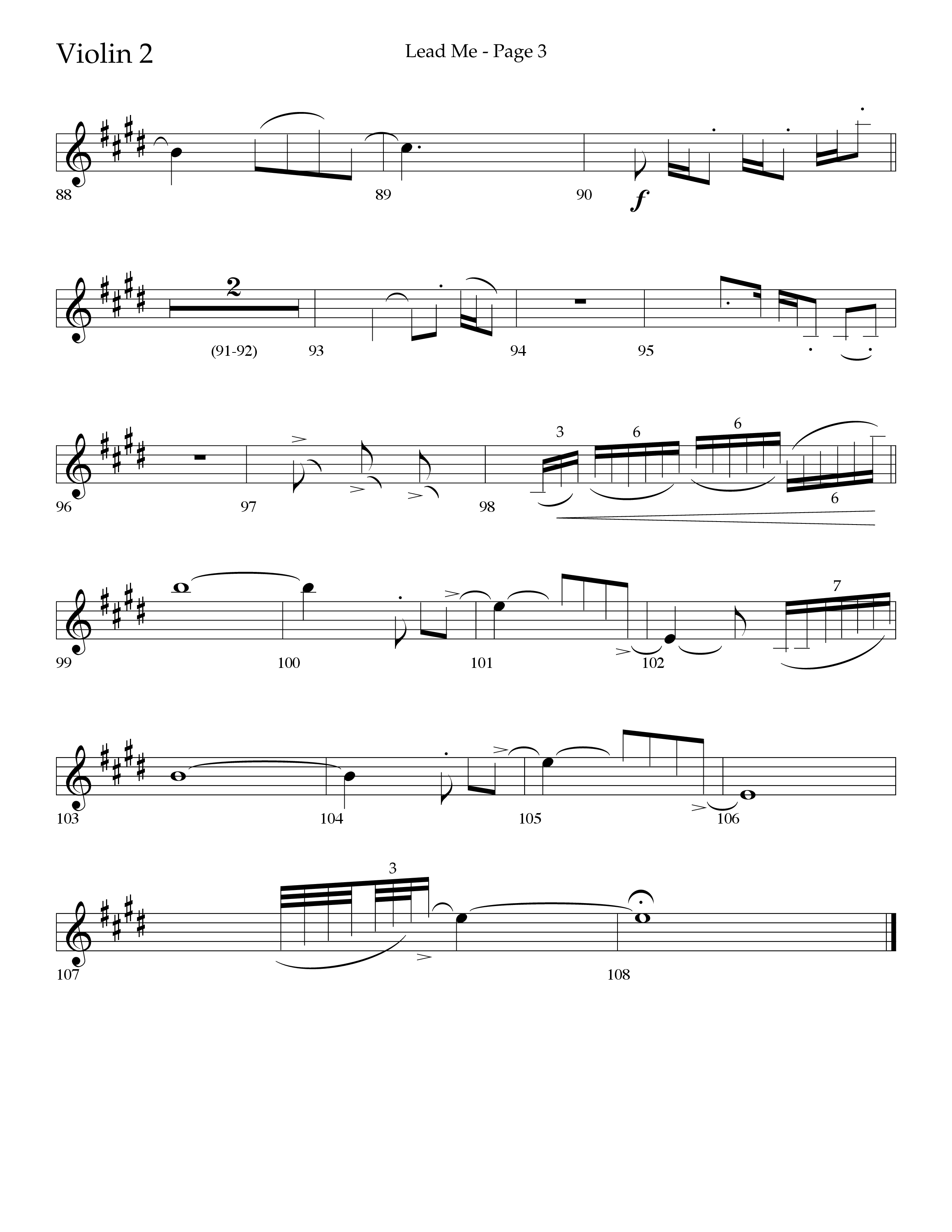 Lead Me (Choral Anthem SATB) Violin 2 (Lifeway Choral / Arr. Jason Webb)