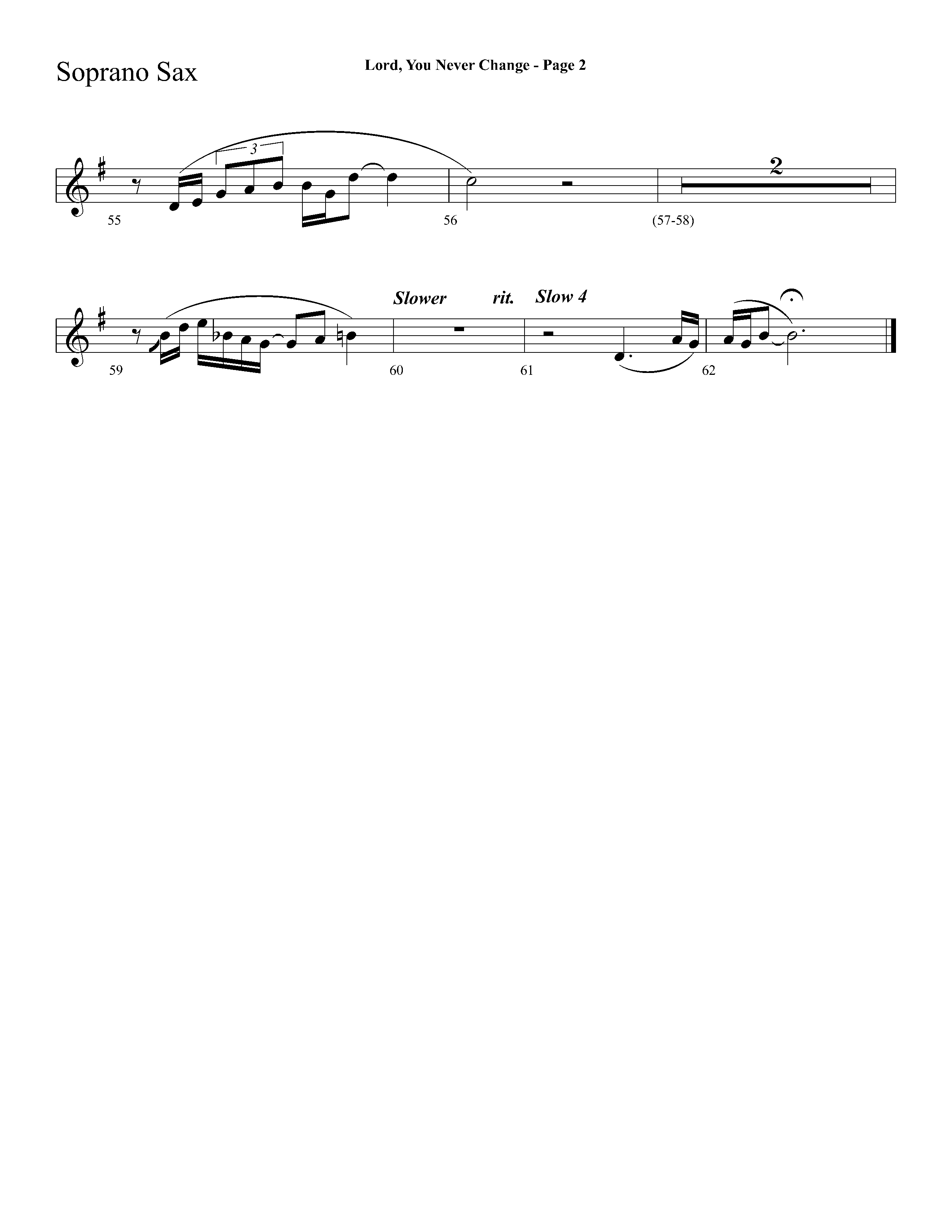 Lord You Never Change (Choral Anthem SATB) Soprano Sax (Lifeway Choral / Arr. Dave Williamson)