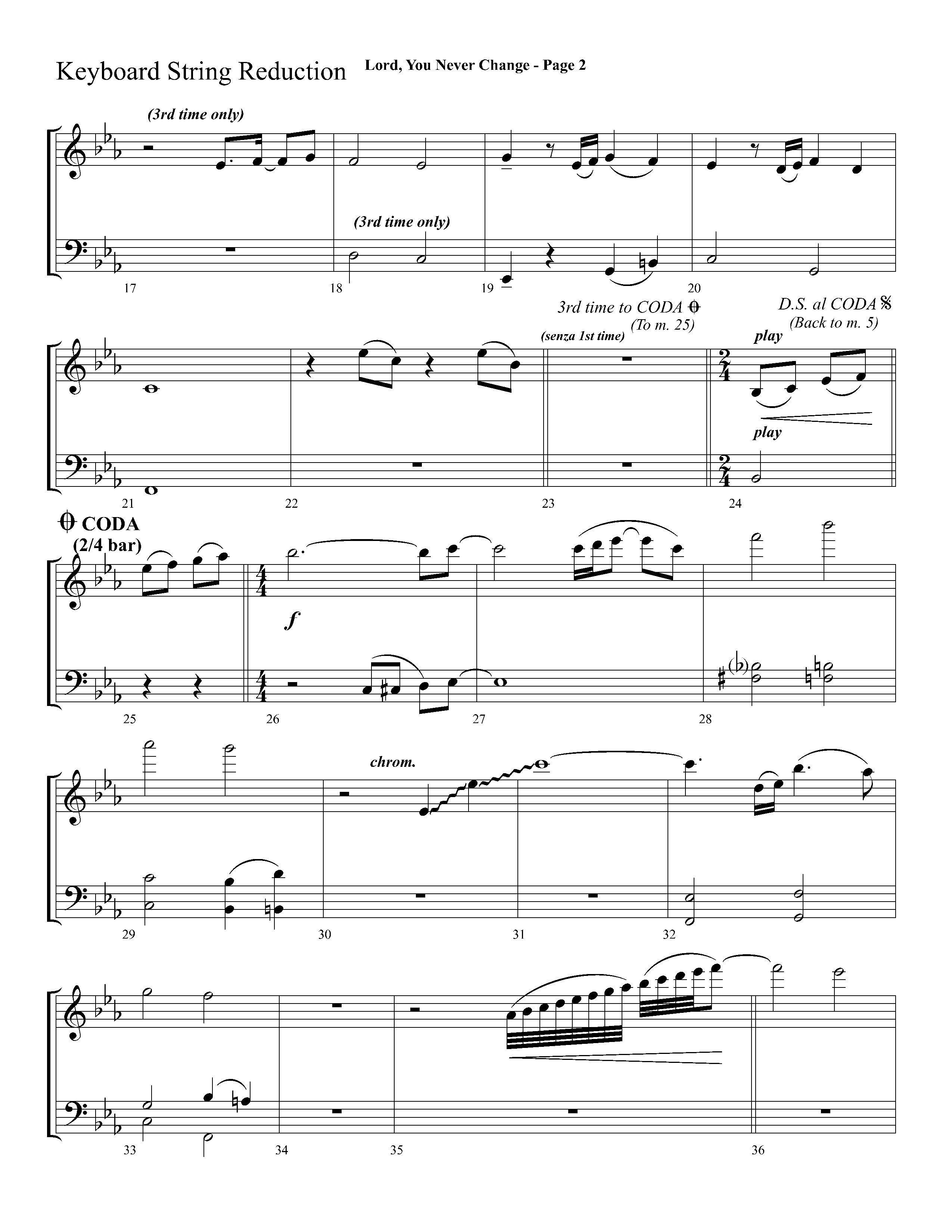 Lord You Never Change (Choral Anthem SATB) String Reduction (Lifeway Choral / Arr. Dave Williamson)