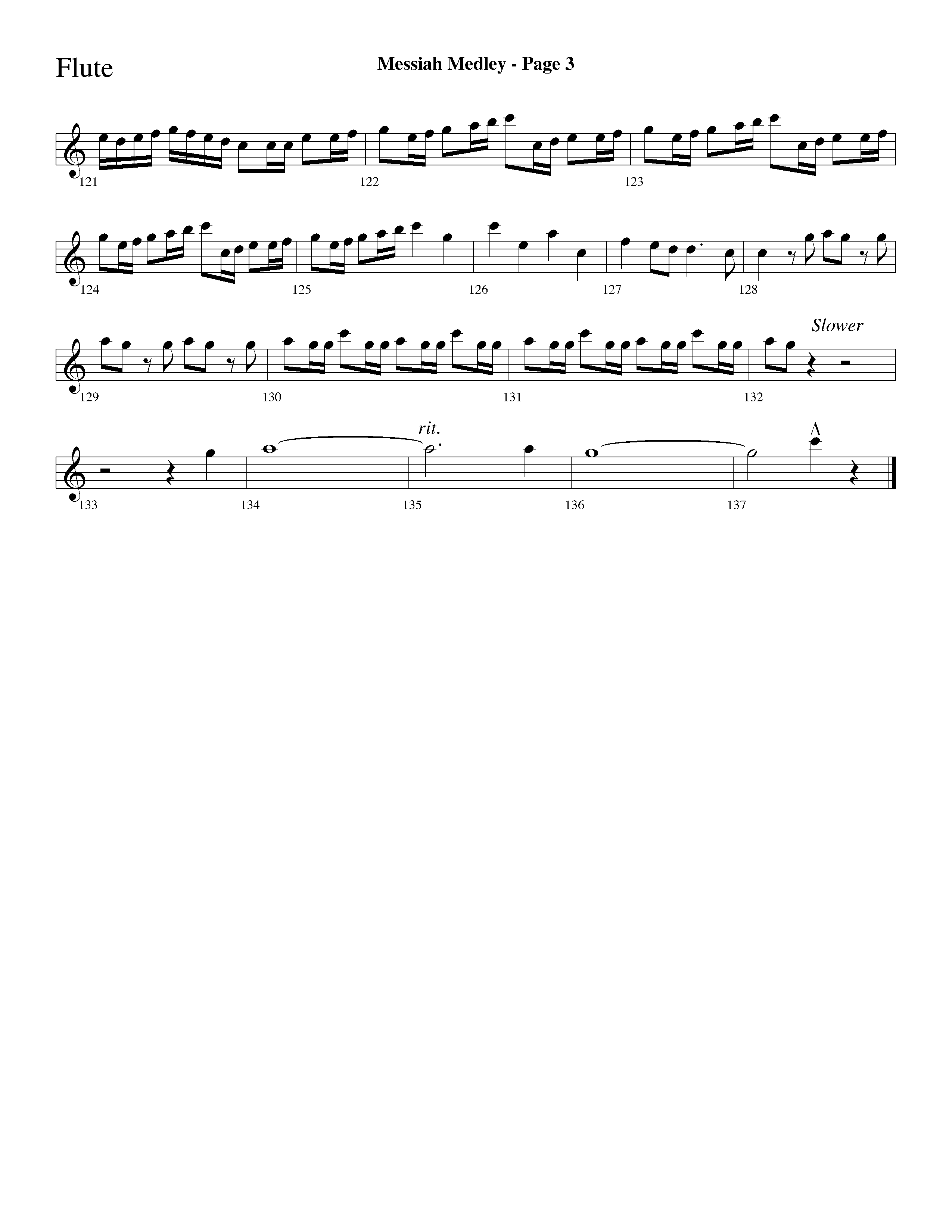 Messiah Medley (with Worthy Is The Lamb, Hallelujah Chorus) (Choral Anthem SATB) Flute (Lifeway Choral / Arr. Dave Williamson)