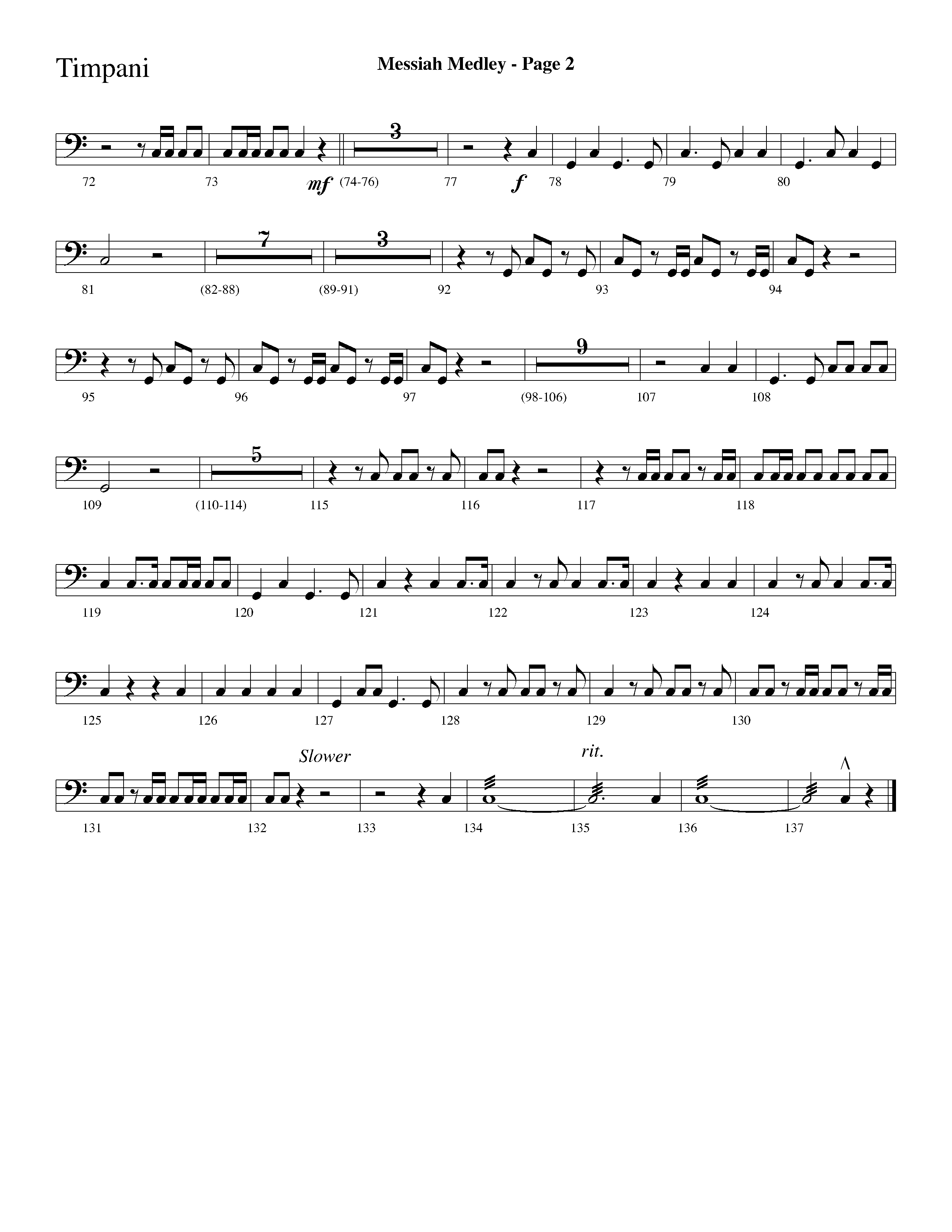 Messiah Medley (with Worthy Is The Lamb, Hallelujah Chorus) (Choral Anthem SATB) Timpani (Lifeway Choral / Arr. Dave Williamson)