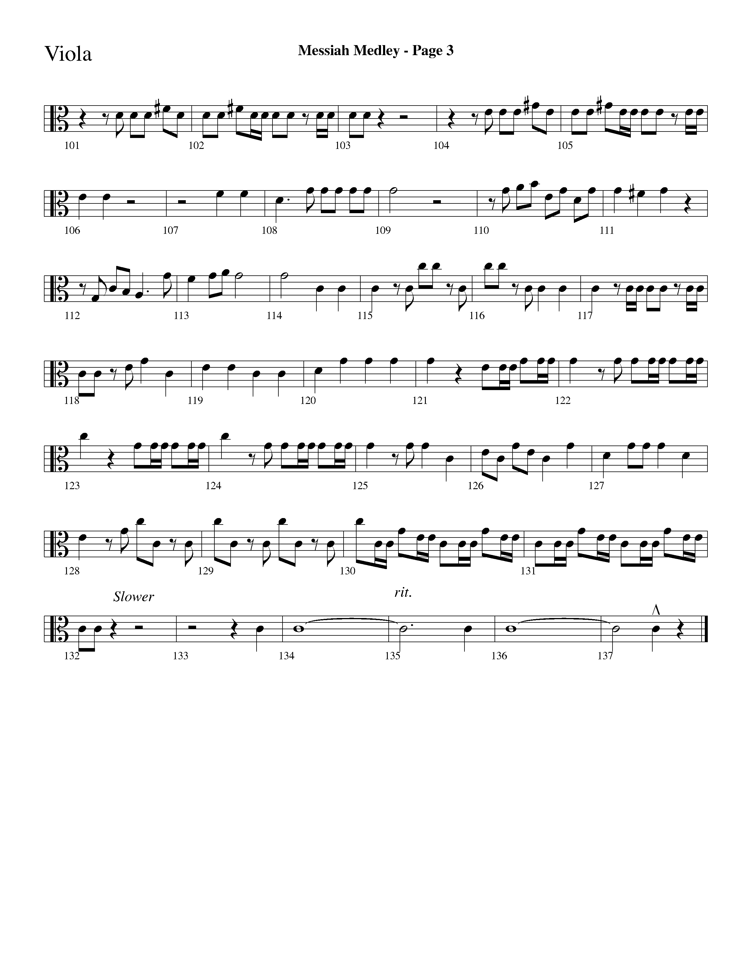 Messiah Medley (with Worthy Is The Lamb, Hallelujah Chorus) (Choral Anthem SATB) Viola (Lifeway Choral / Arr. Dave Williamson)