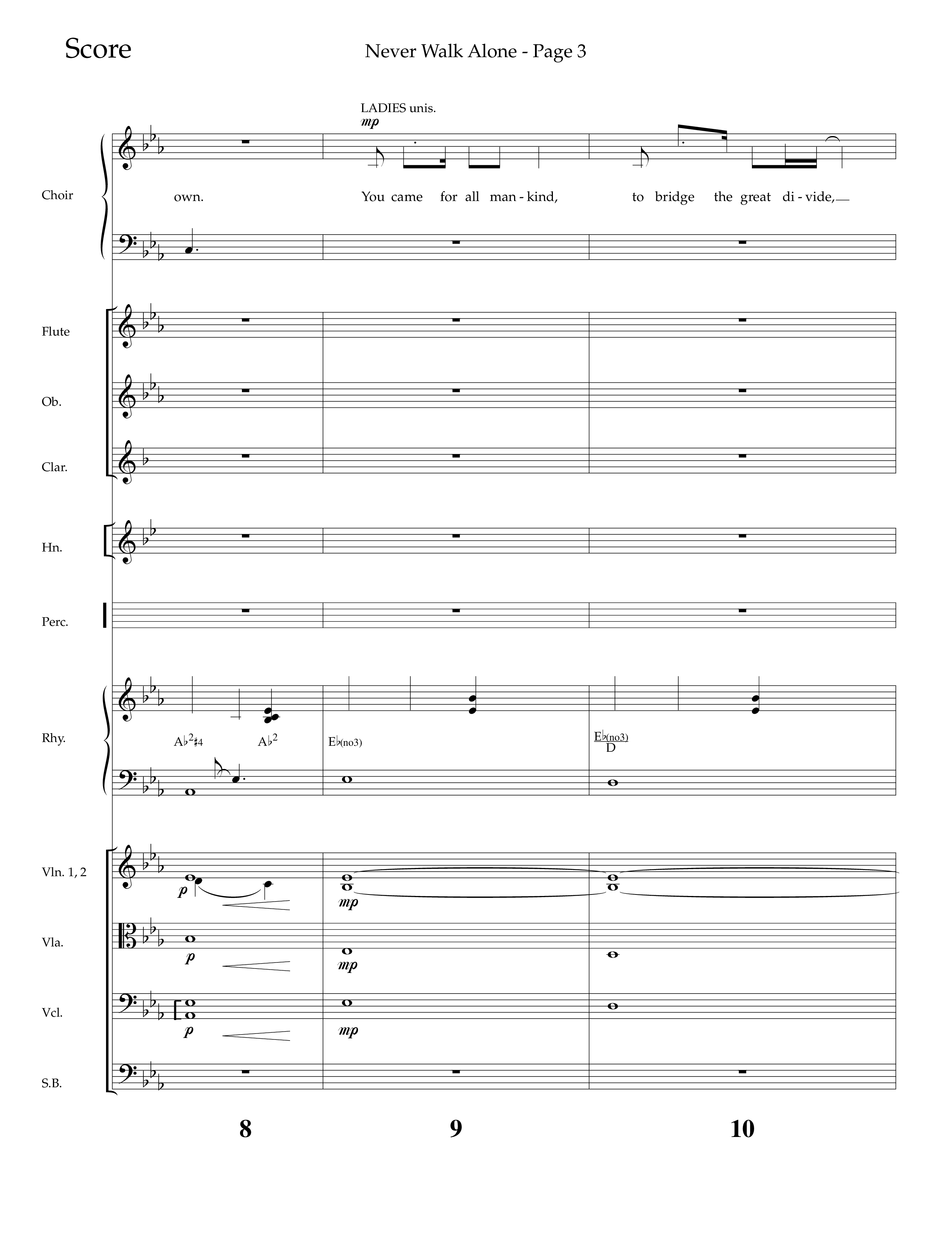 Never Walk Alone (Choral Anthem SATB) Conductor's Score (Lifeway Choral / Arr. Russell Mauldin)