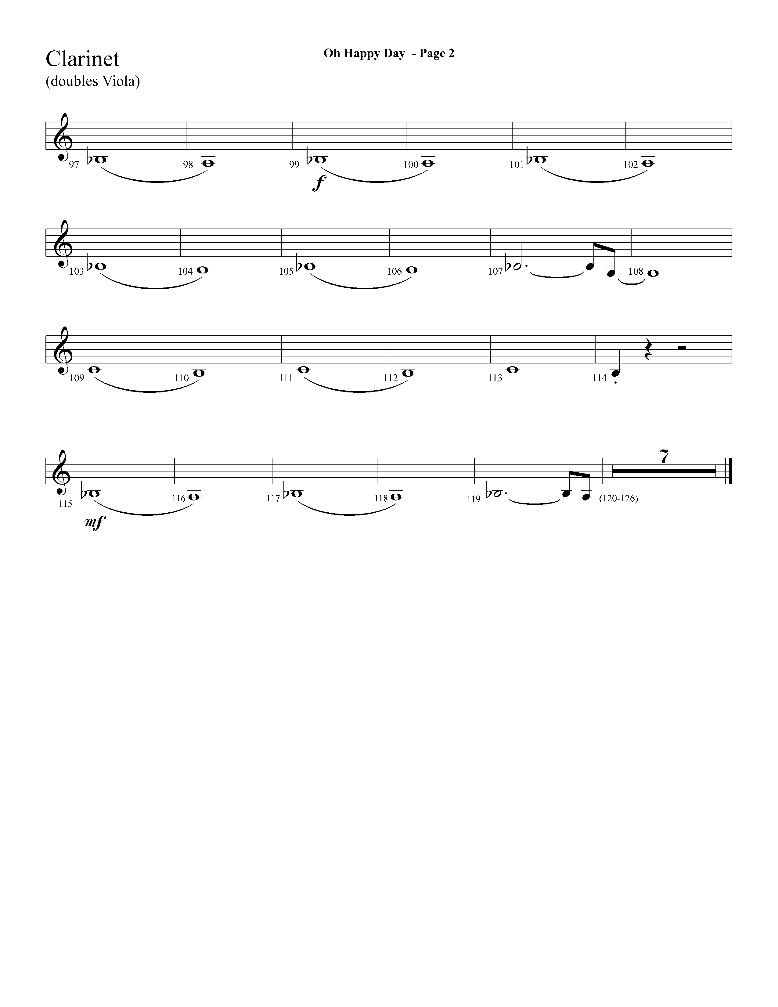 Oh Happy Day (with I Never Shall Forget The Day) (Choral Anthem SATB) Clarinet (Lifeway Choral / Arr. Dave Williamson)