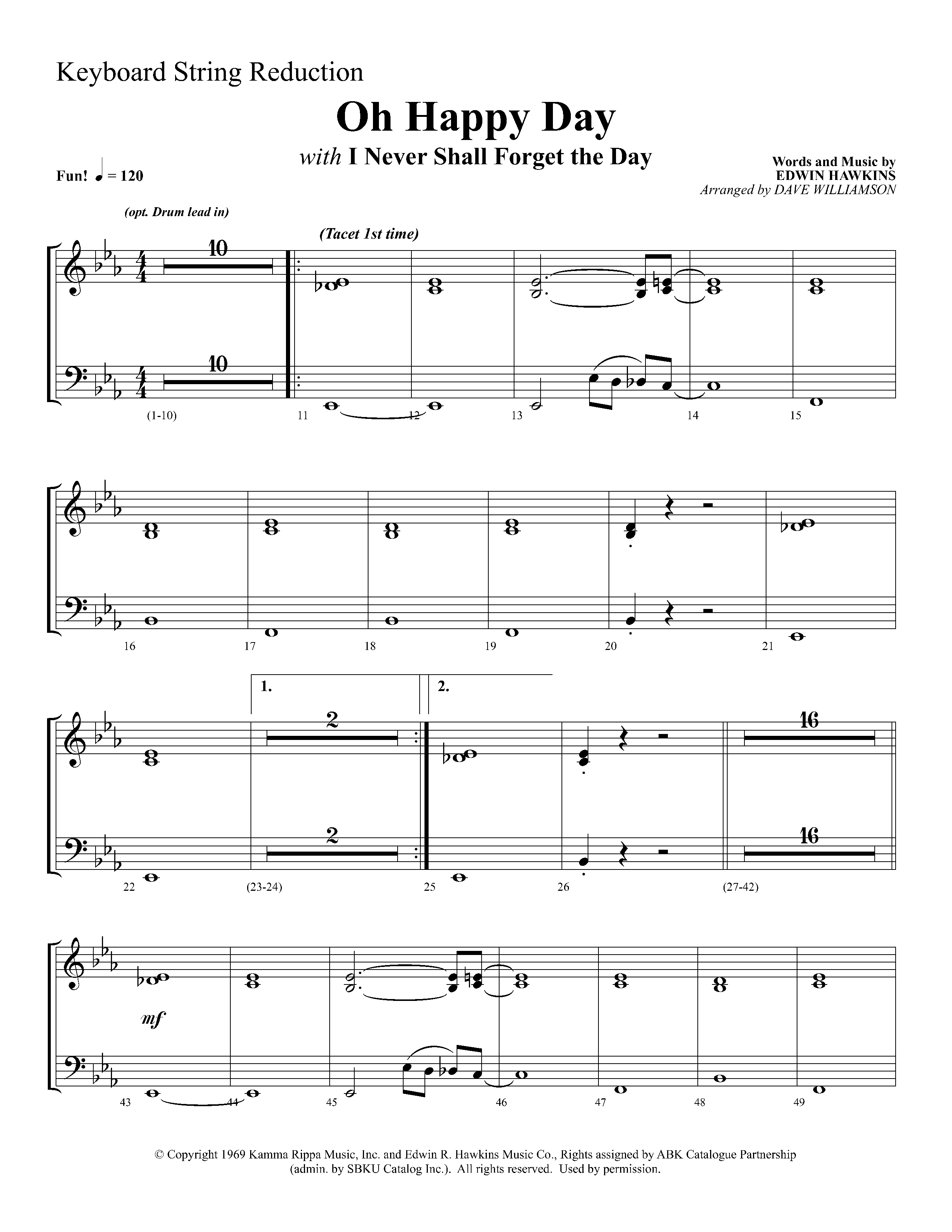 Oh Happy Day (with I Never Shall Forget The Day) (Choral Anthem SATB) String Reduction (Lifeway Choral / Arr. Dave Williamson)