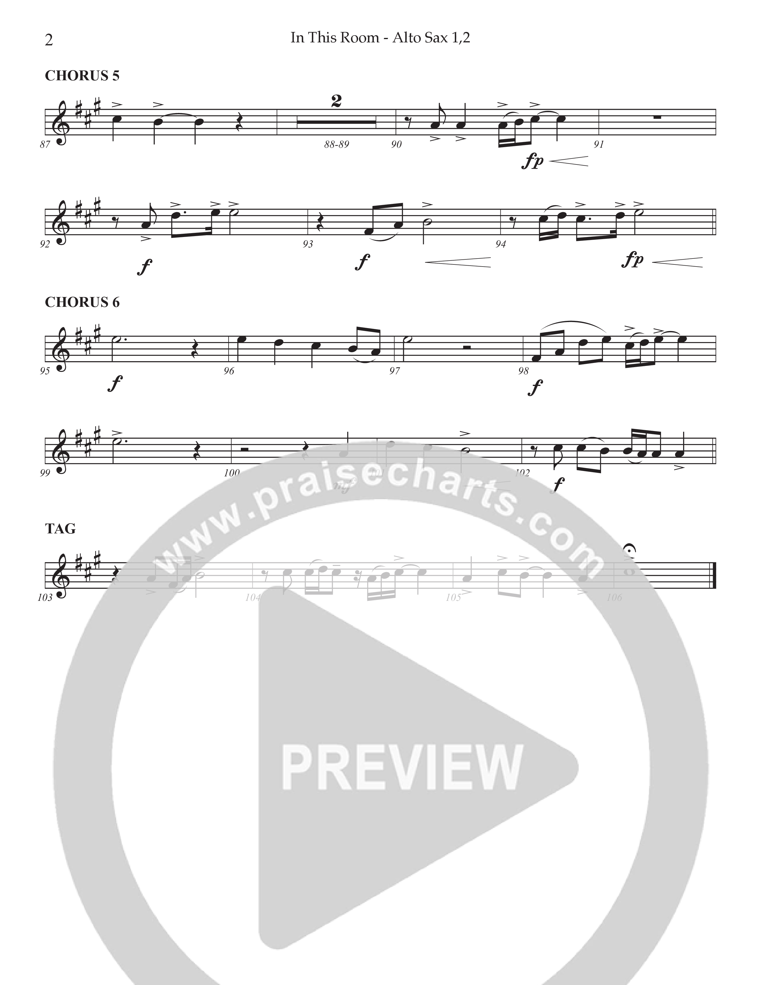 In This Room Alto Sax (Prestonwood Worship / Arr. Dylan McNab / Orch. Johann Acuna)