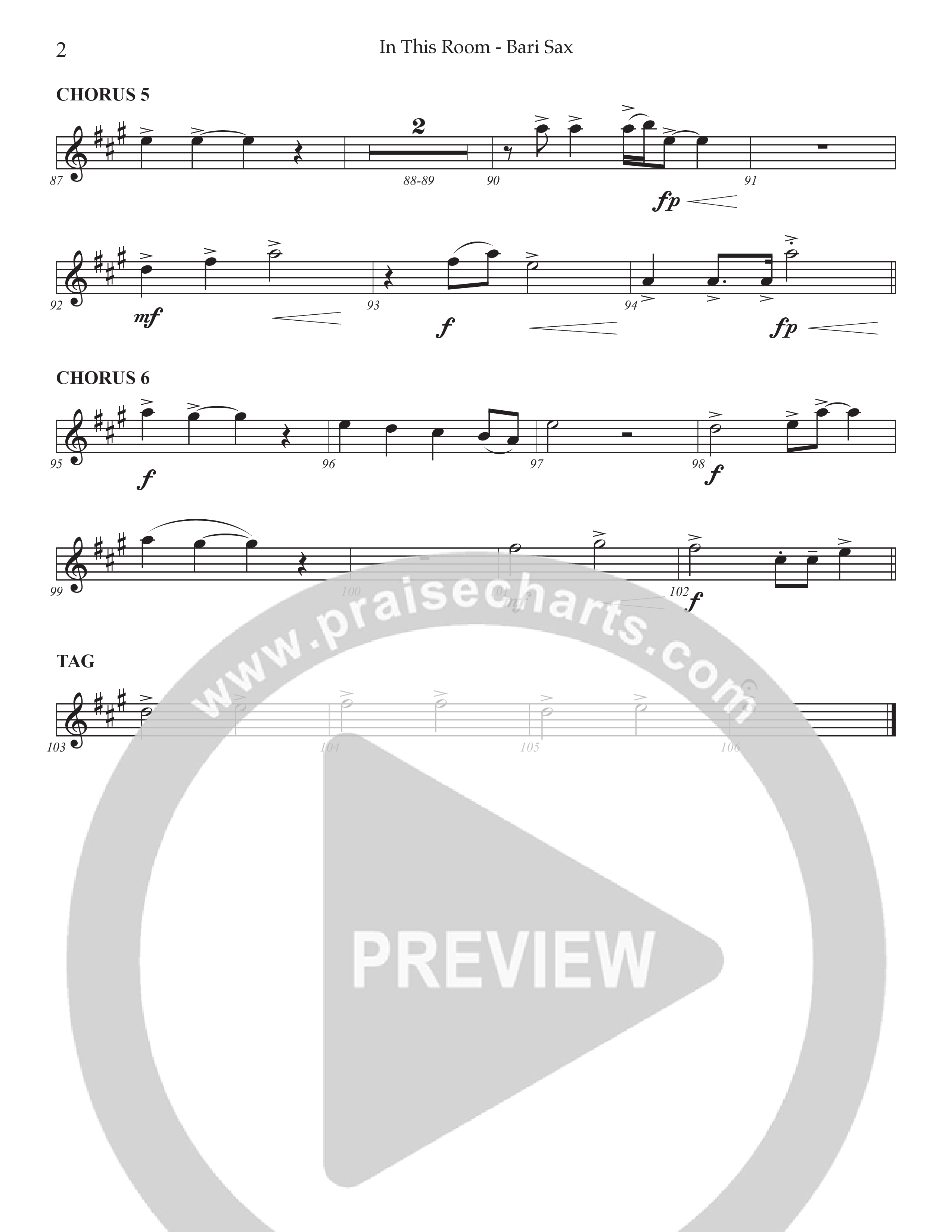 In This Room Bari Sax (Prestonwood Worship / Arr. Dylan McNab / Orch. Johann Acuna)