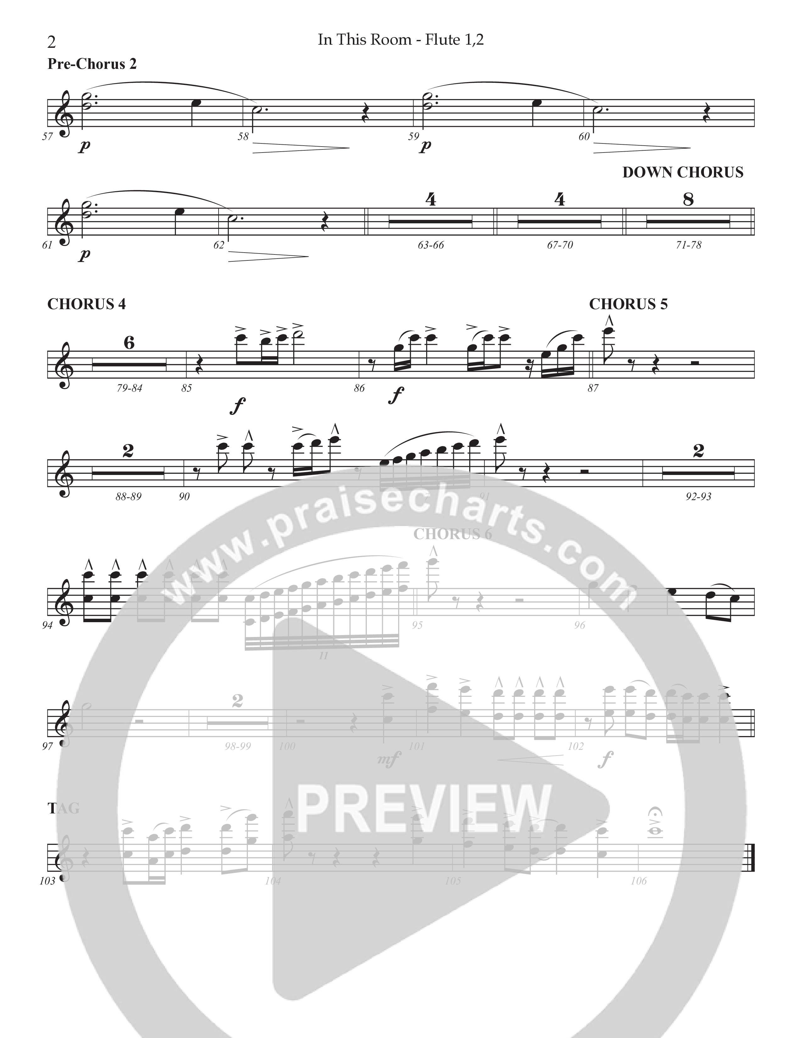 In This Room Flute 1/2 (Prestonwood Worship / Arr. Dylan McNab / Orch. Johann Acuna)