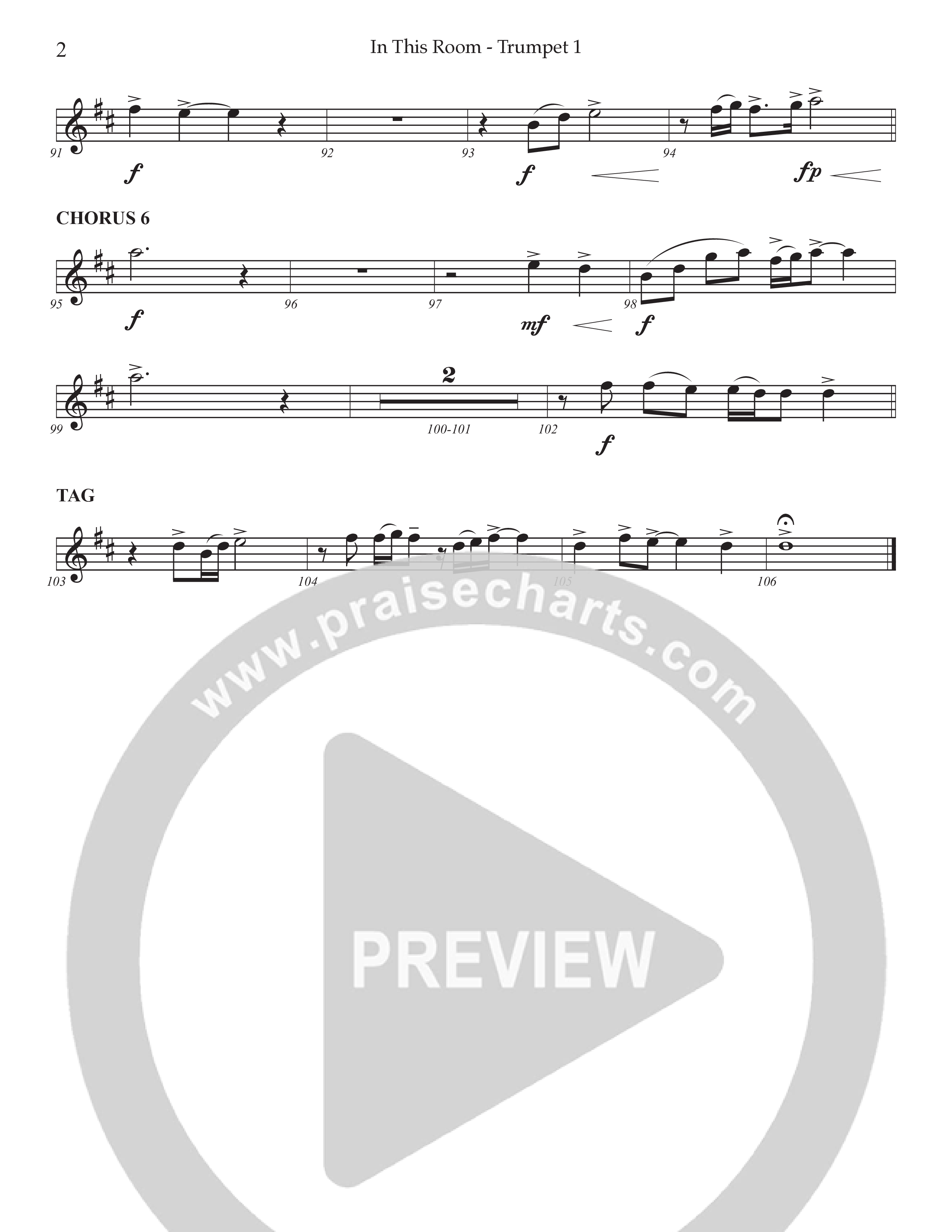 In This Room Trumpet 1 (Prestonwood Worship / Arr. Dylan McNab / Orch. Johann Acuna)
