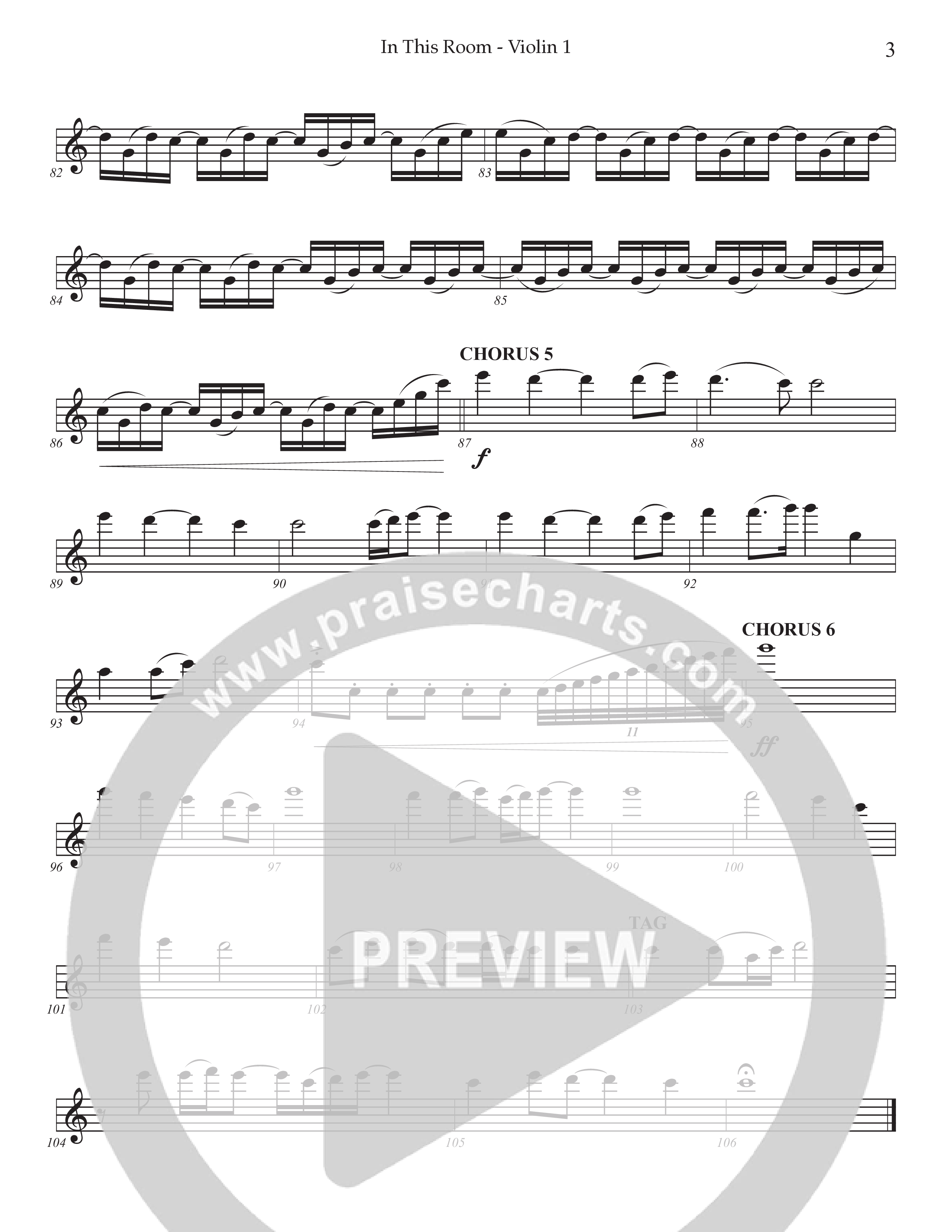 In This Room Violin 1 (Prestonwood Worship / Arr. Dylan McNab / Orch. Johann Acuna)