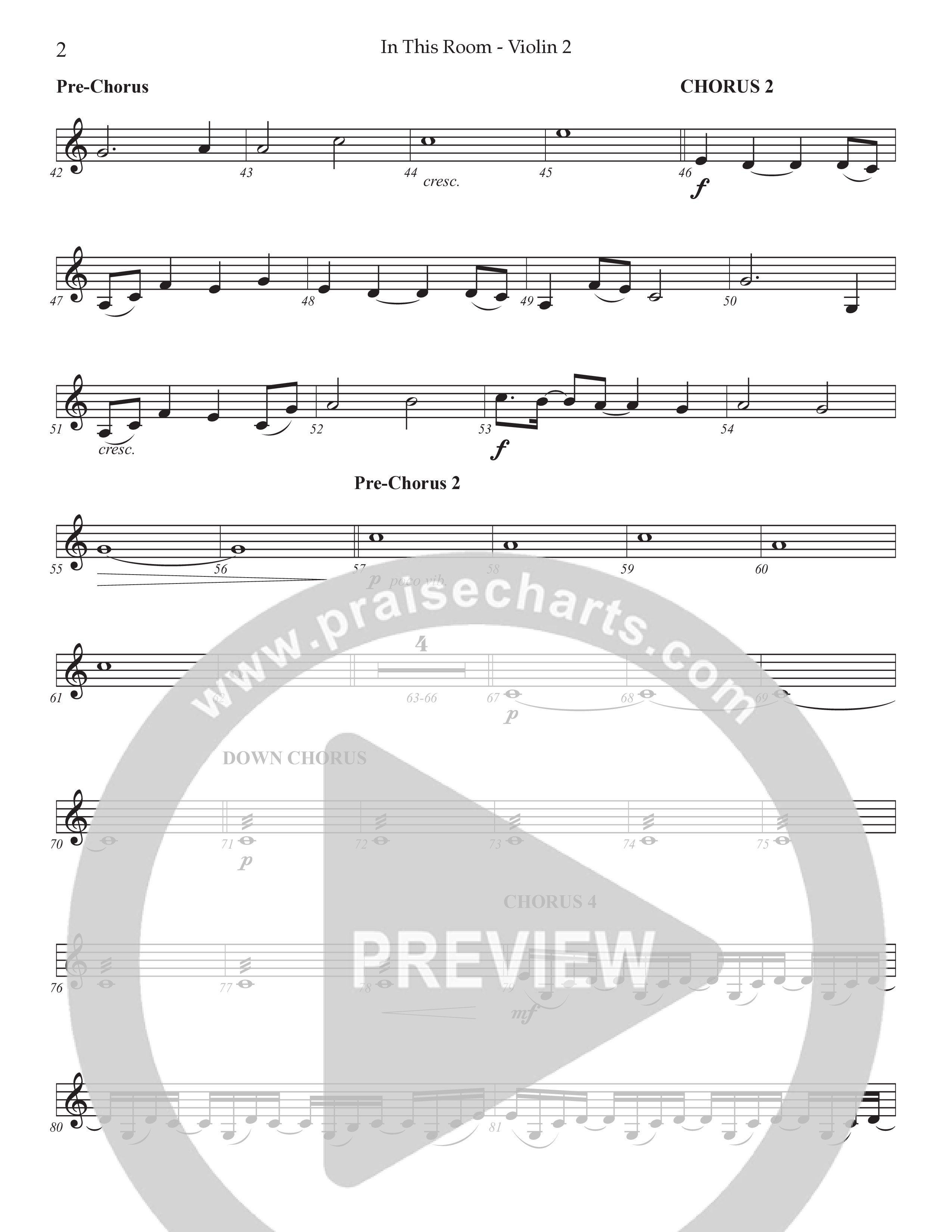 In This Room Violin 2 (Prestonwood Worship / Arr. Dylan McNab / Orch. Johann Acuna)