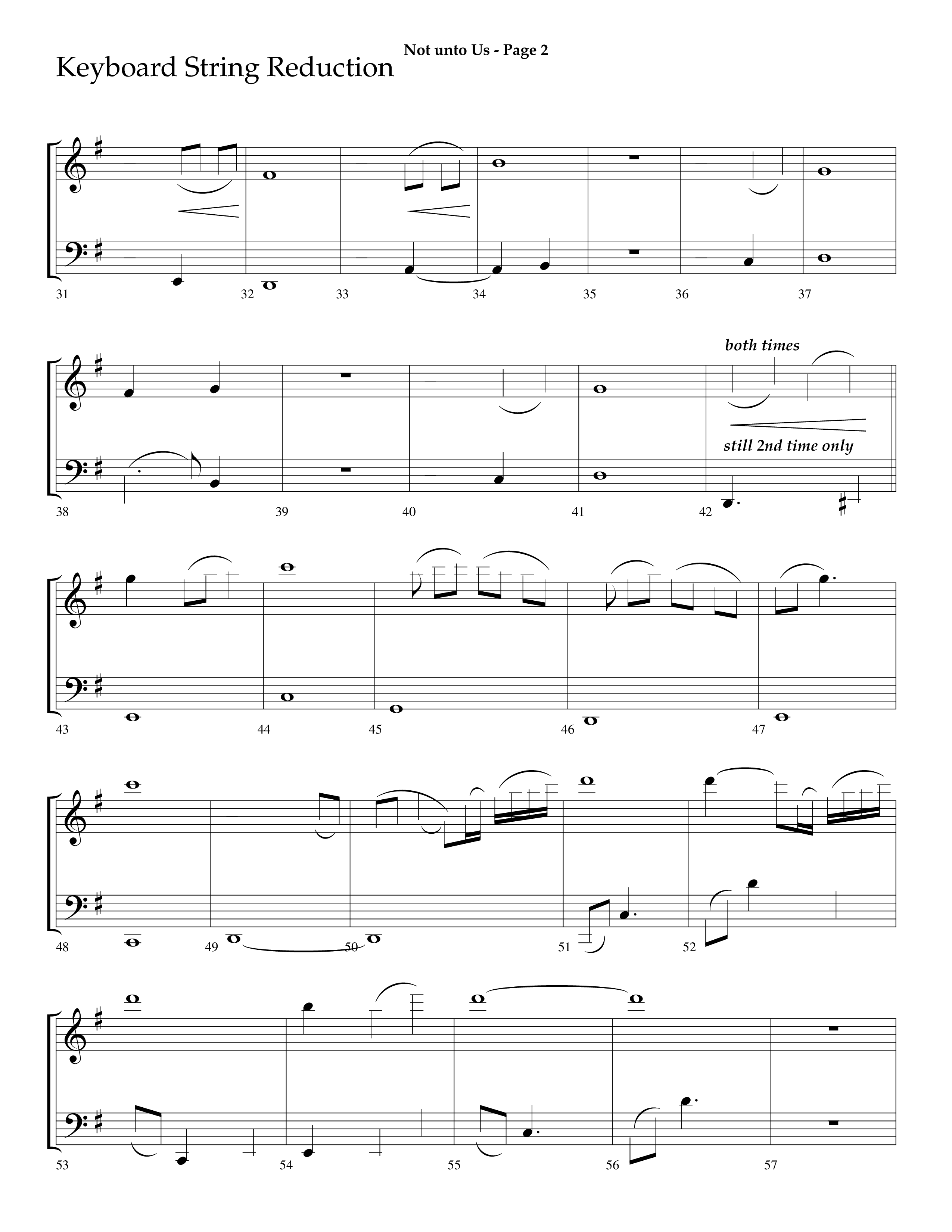 Not Unto Us (with Doxology, All Hail The Power Of Jesus Name) (Choral Anthem SATB) String Reduction (Lifeway Choral / Arr. Dave Williamson)