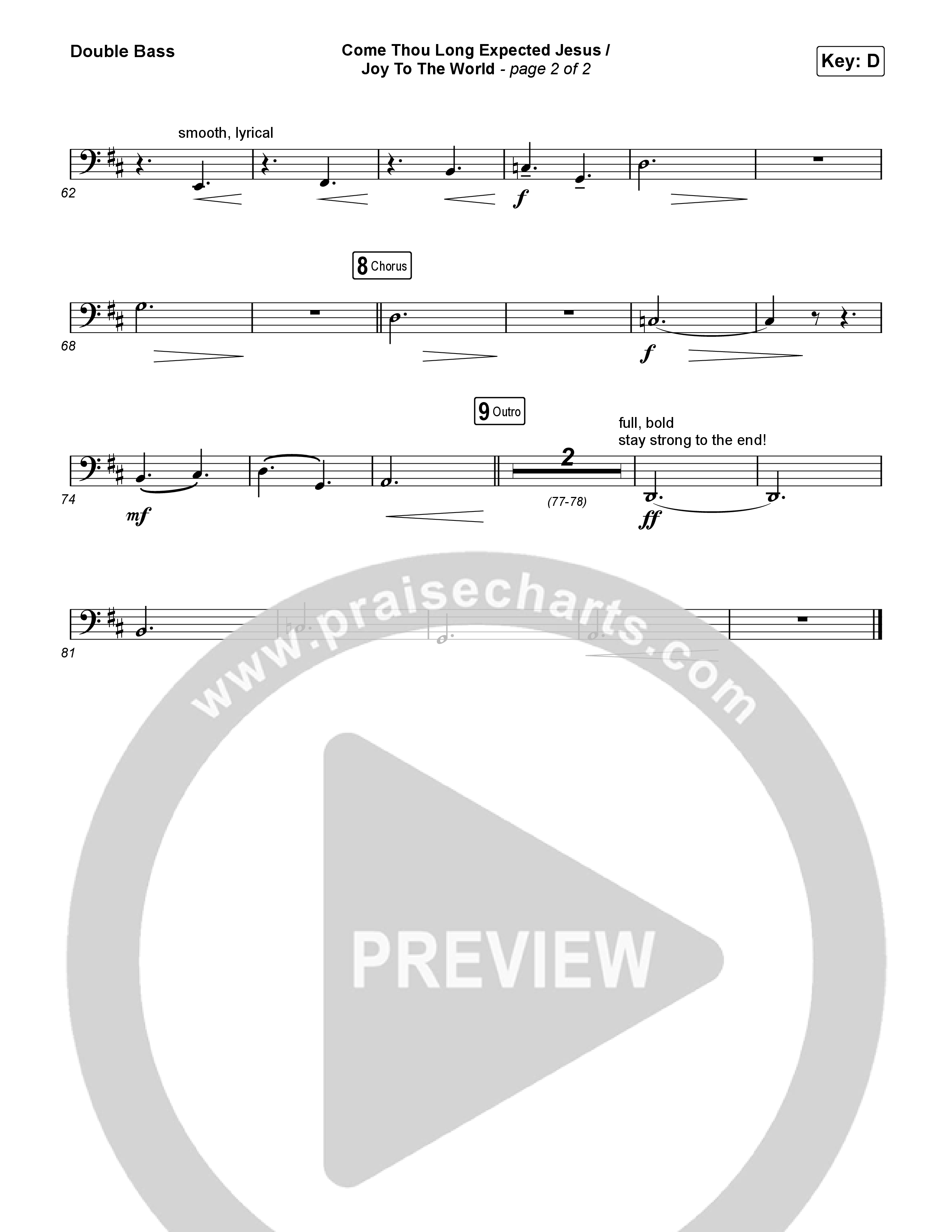 Come Thou Long Expected Jesus / Joy To The World (Choral/SATB) String Bass (Travis Cottrell / Cheryl Stark / Arr. Mason Brown)
