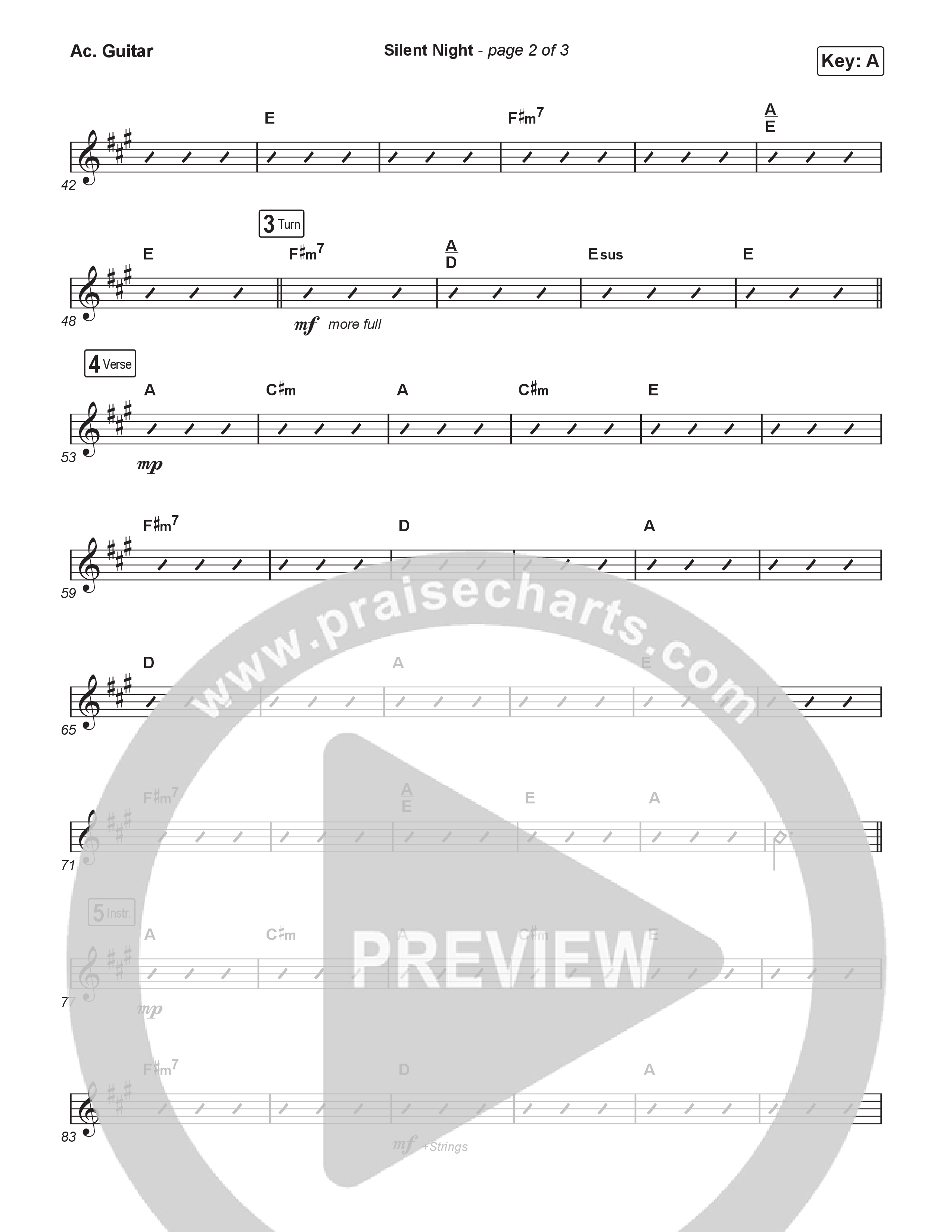 Silent Night (Choral/SATB) Acoustic Guitar (Brooke Voland / Arr. Travis Cottrell / Orch. Mason Brown)