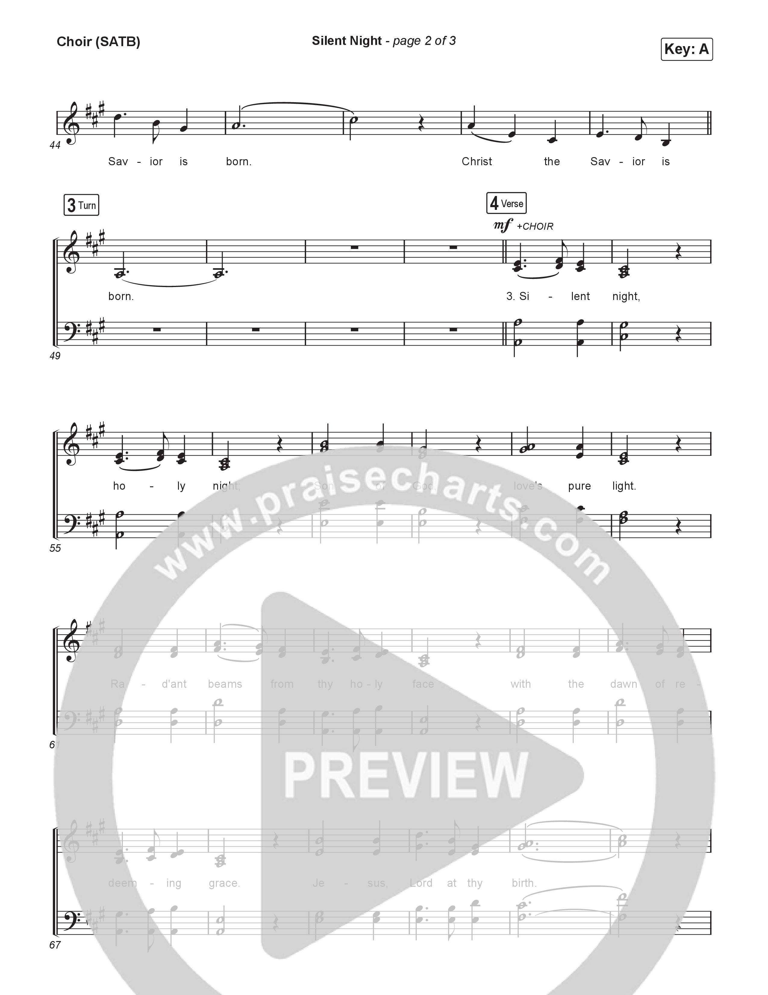 Silent Night (Choral/SATB) Choir Sheet (SATB) (Brooke Voland / Arr. Travis Cottrell / Orch. Mason Brown)