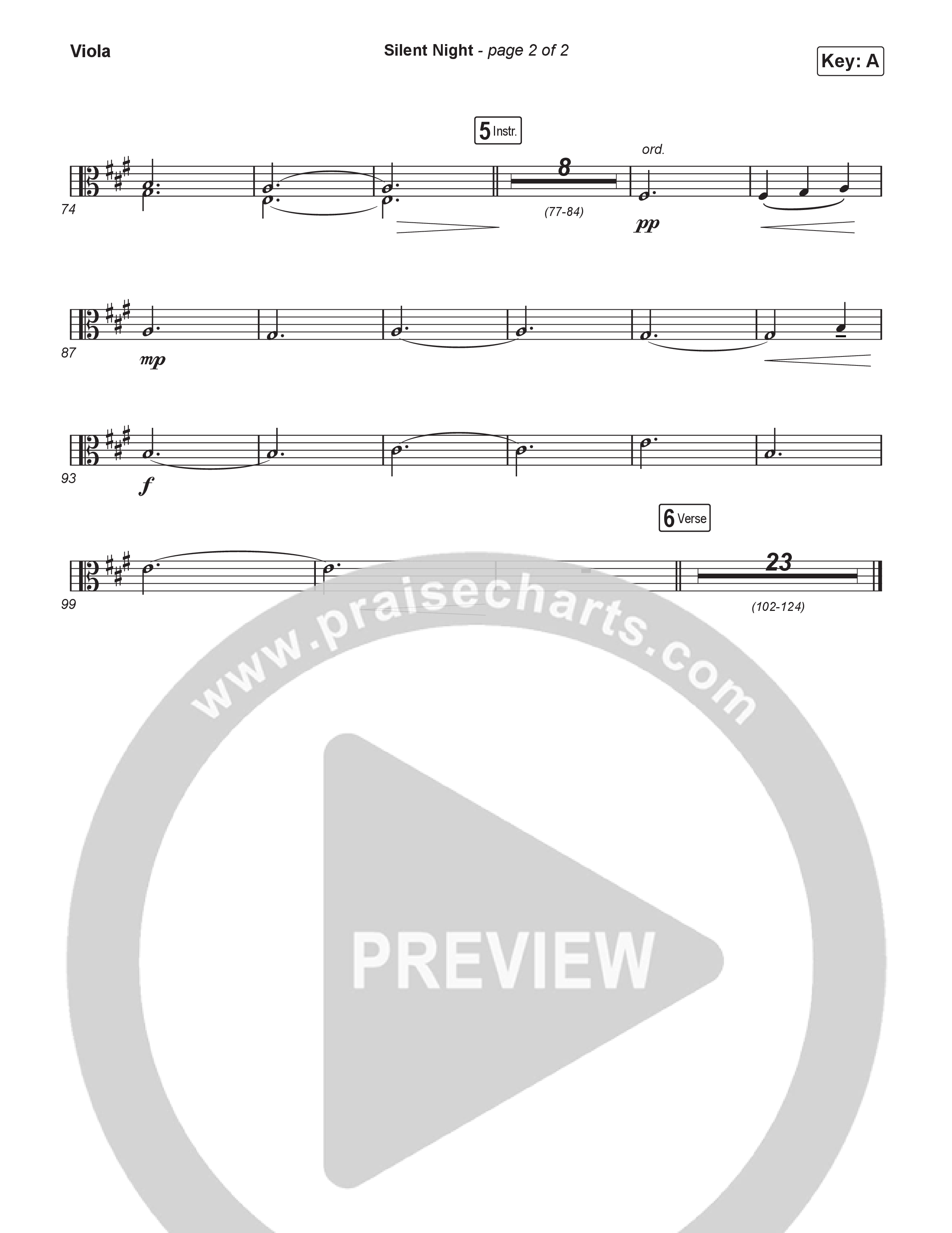 Silent Night (Choral/SATB) Viola (Brooke Voland / Arr. Travis Cottrell / Orch. Mason Brown)