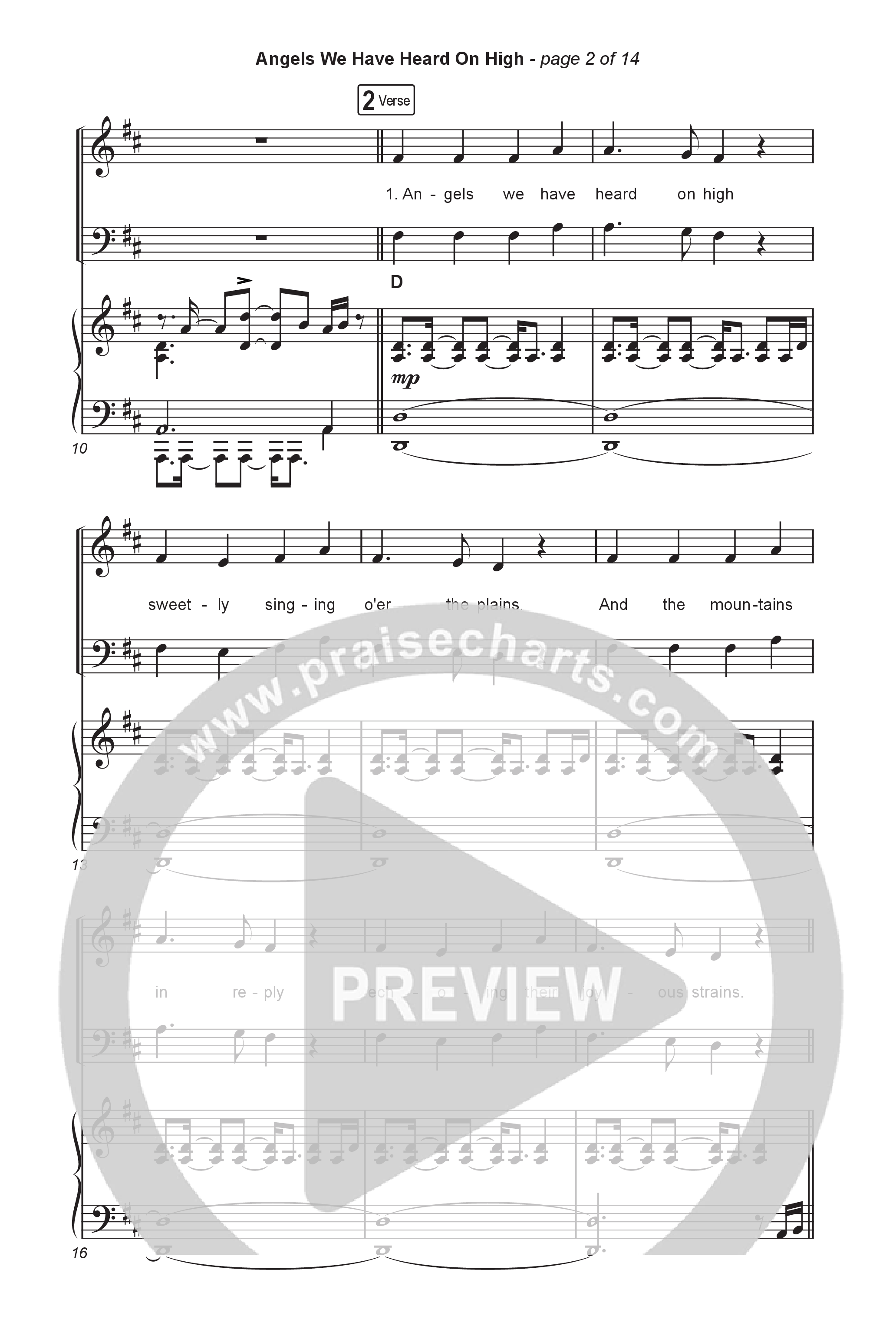 Angels We Have Heard On High (Choral/SATB) Octavo (SATB & Pno) (Hannah Kerr / Arr. Travis Cottrell / Orch. Mason Brown)