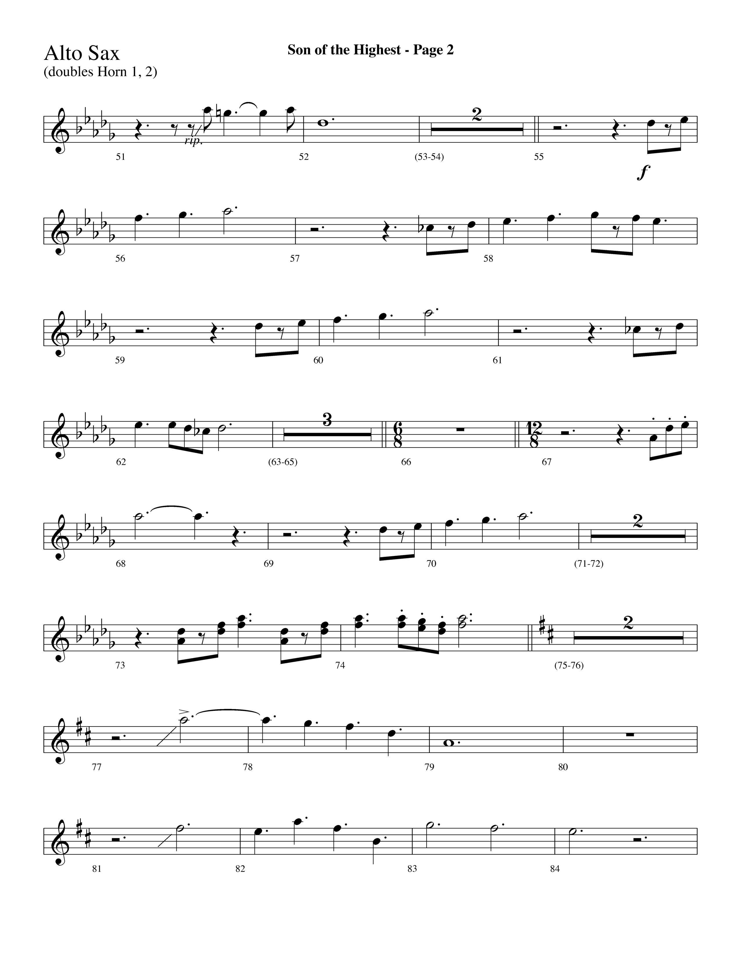 Son Of The Highest (with Righteous And Eternal One, Joyful Joyful We Adore Thee, O Come Let Us Adore (Choral Anthem SATB) Alto Sax (Lifeway Choral / Arr. Dave Williamson)