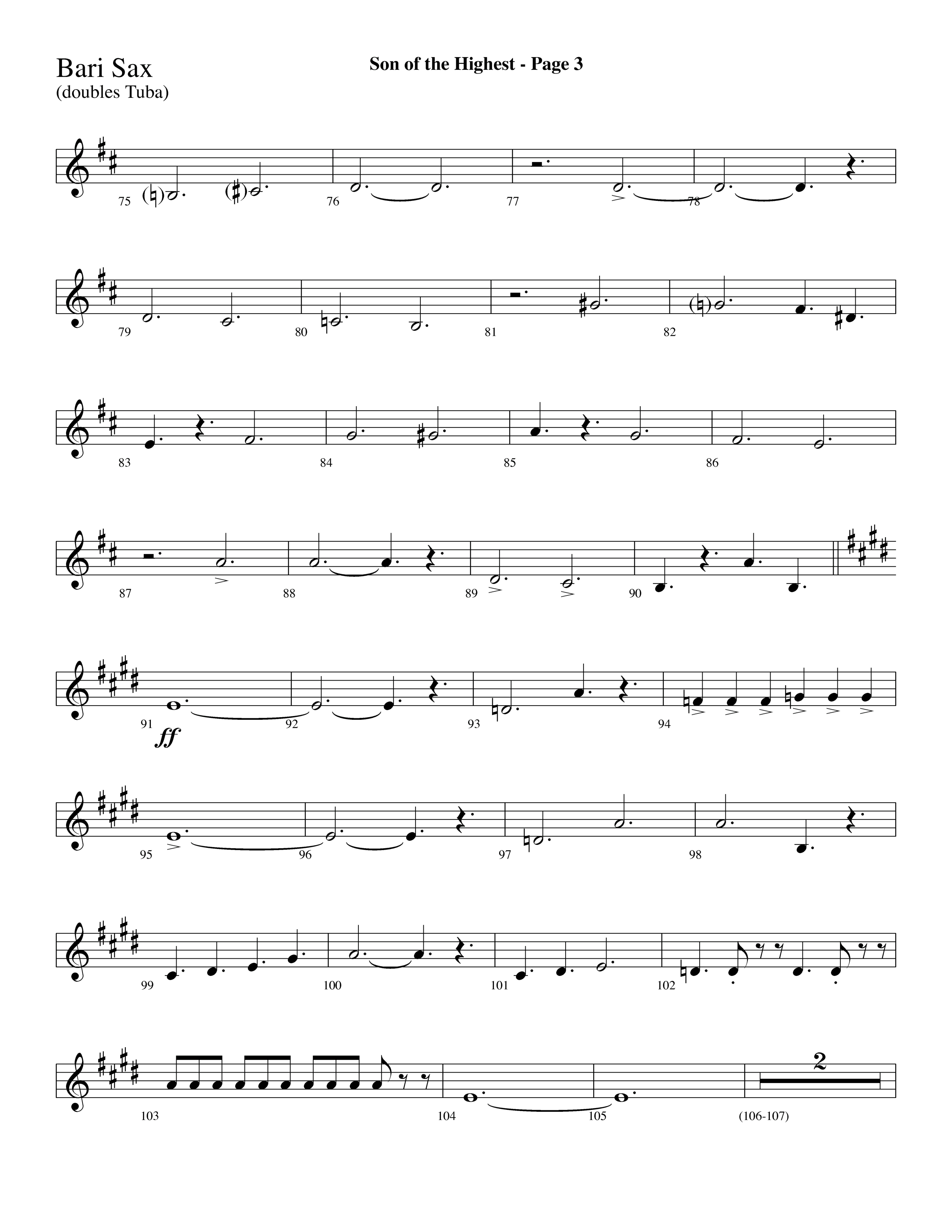 Son Of The Highest (with Righteous And Eternal One, Joyful Joyful We Adore Thee, O Come Let Us Adore (Choral Anthem SATB) Bari Sax (Lifeway Choral / Arr. Dave Williamson)