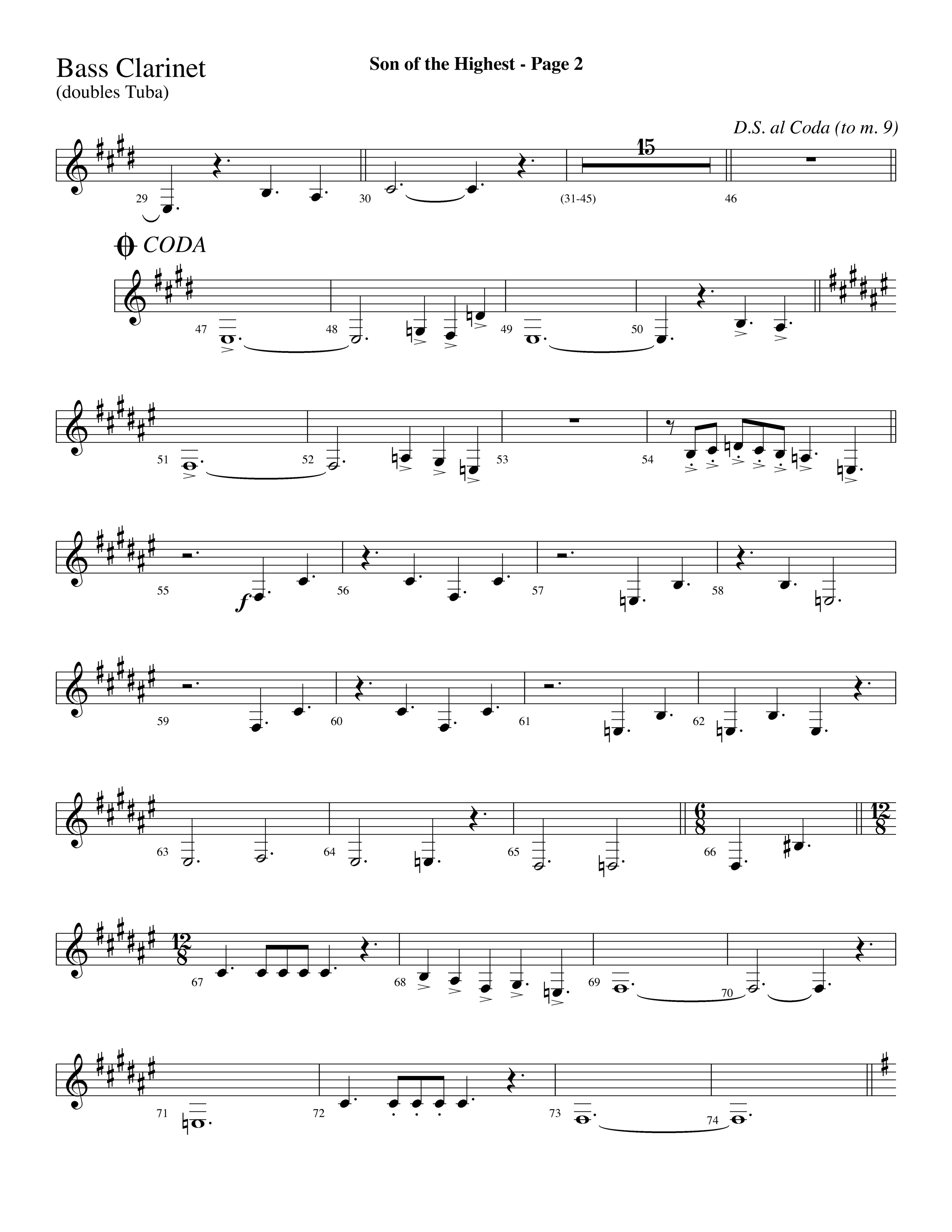 Son Of The Highest (with Righteous And Eternal One, Joyful Joyful We Adore Thee, O Come Let Us Adore (Choral Anthem SATB) Bass Clarinet (Lifeway Choral / Arr. Dave Williamson)