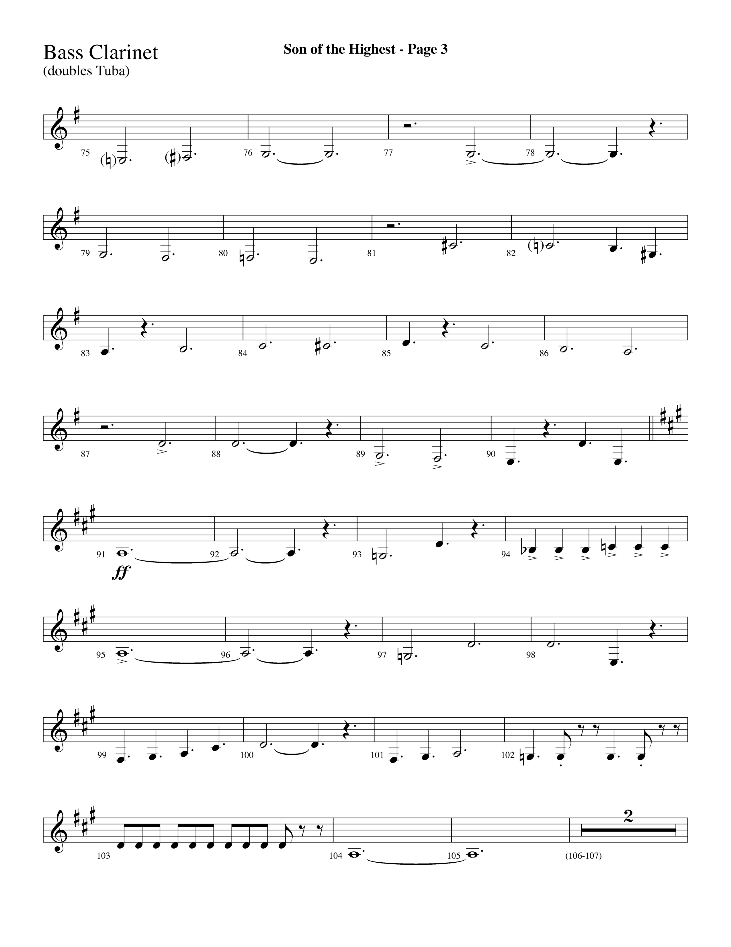 Son Of The Highest (with Righteous And Eternal One, Joyful Joyful We Adore Thee, O Come Let Us Adore (Choral Anthem SATB) Bass Clarinet (Lifeway Choral / Arr. Dave Williamson)