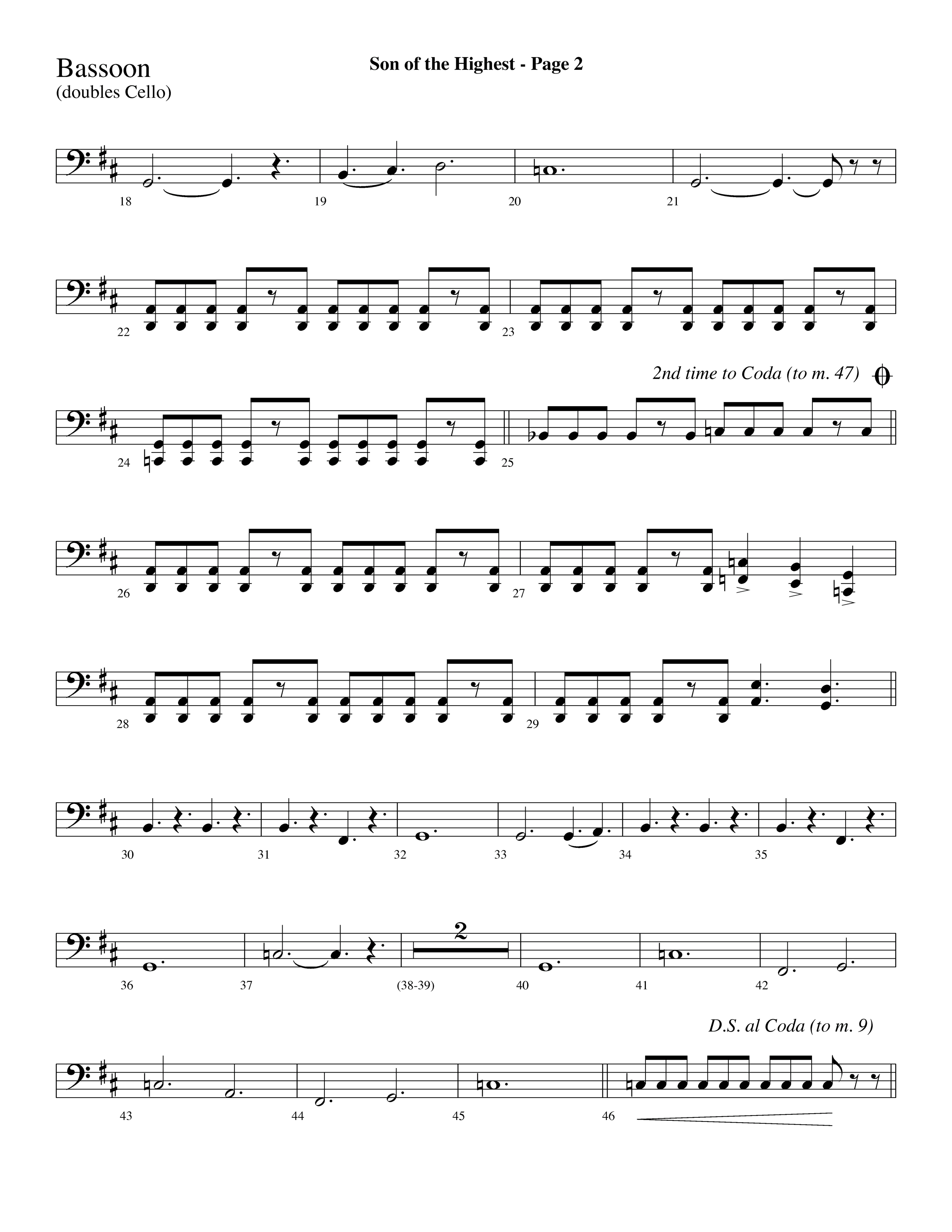 Son Of The Highest (with Righteous And Eternal One, Joyful Joyful We Adore Thee, O Come Let Us Adore (Choral Anthem SATB) Bassoon (Lifeway Choral / Arr. Dave Williamson)