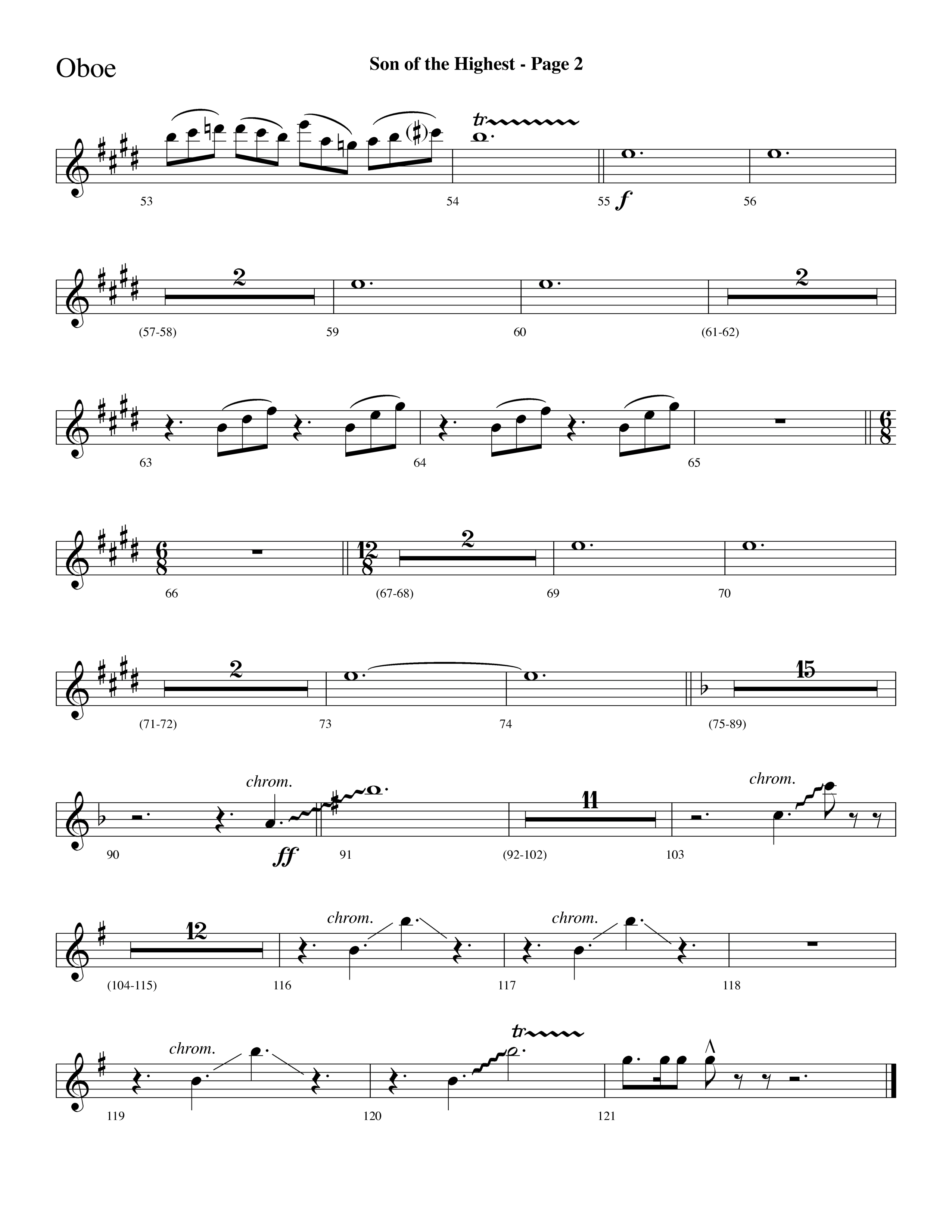 Son Of The Highest (with Righteous And Eternal One, Joyful Joyful We Adore Thee, O Come Let Us Adore (Choral Anthem SATB) Oboe (Lifeway Choral / Arr. Dave Williamson)