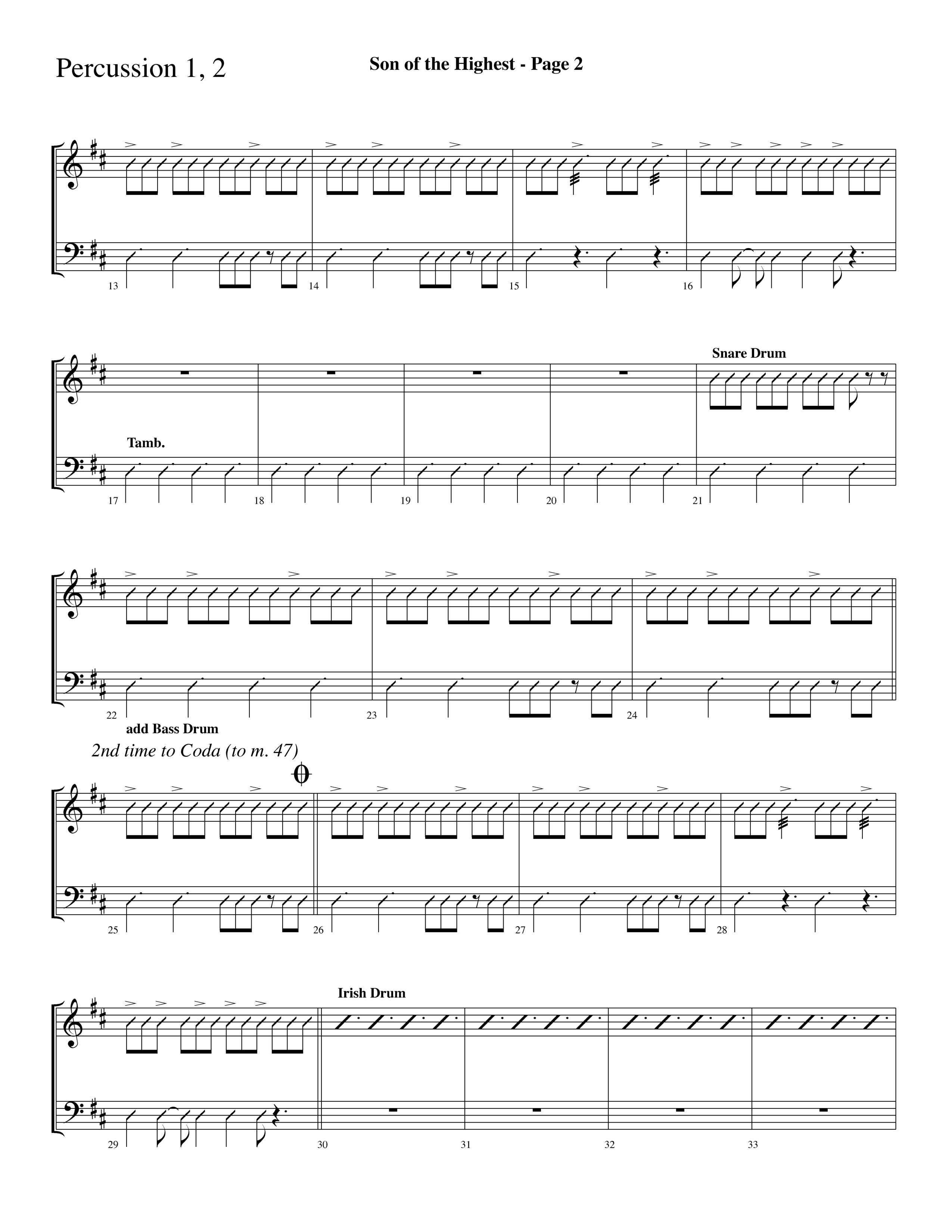 Son Of The Highest (with Righteous And Eternal One, Joyful Joyful We Adore Thee, O Come Let Us Adore (Choral Anthem SATB) Percussion 1/2 (Lifeway Choral / Arr. Dave Williamson)