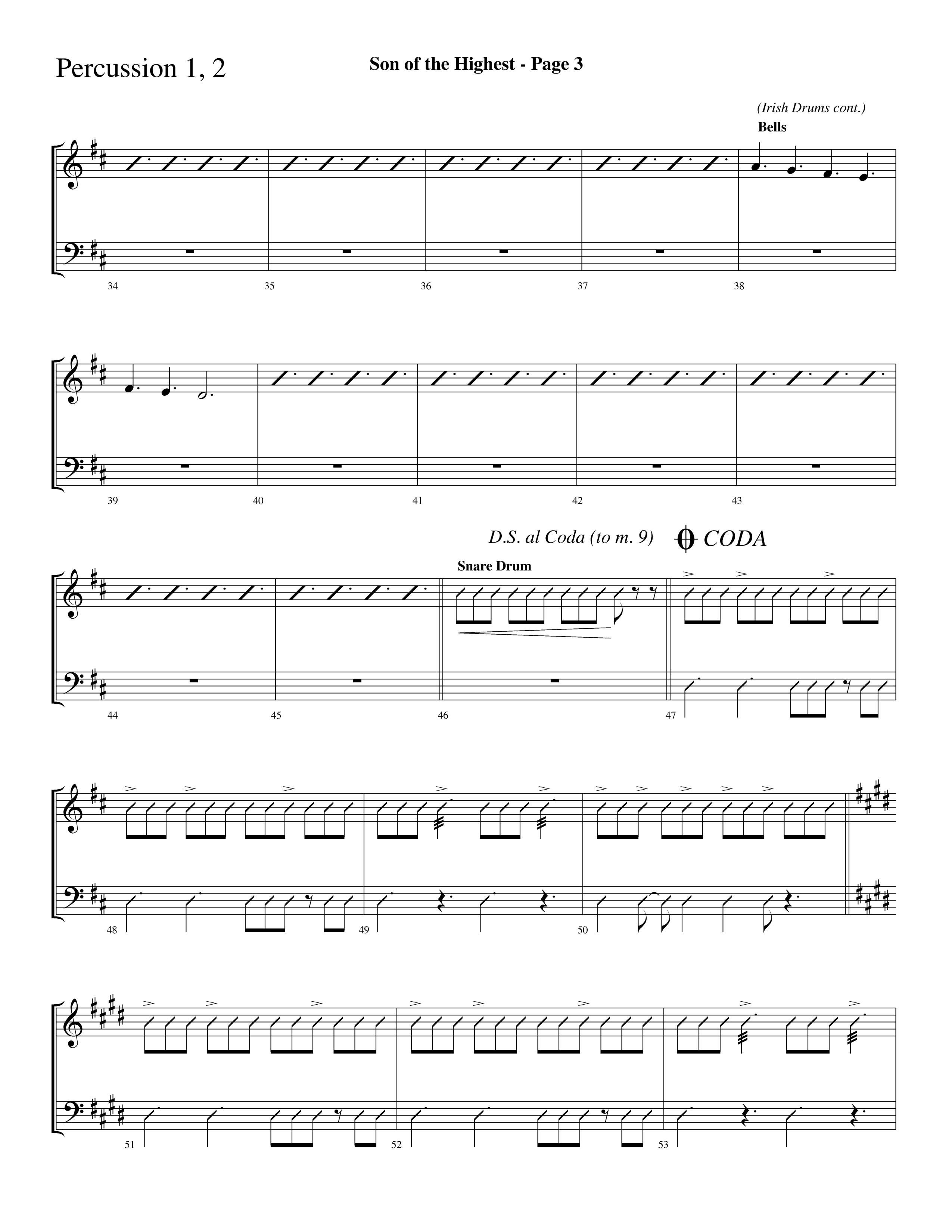 Son Of The Highest (with Righteous And Eternal One, Joyful Joyful We Adore Thee, O Come Let Us Adore (Choral Anthem SATB) Percussion 1/2 (Lifeway Choral / Arr. Dave Williamson)