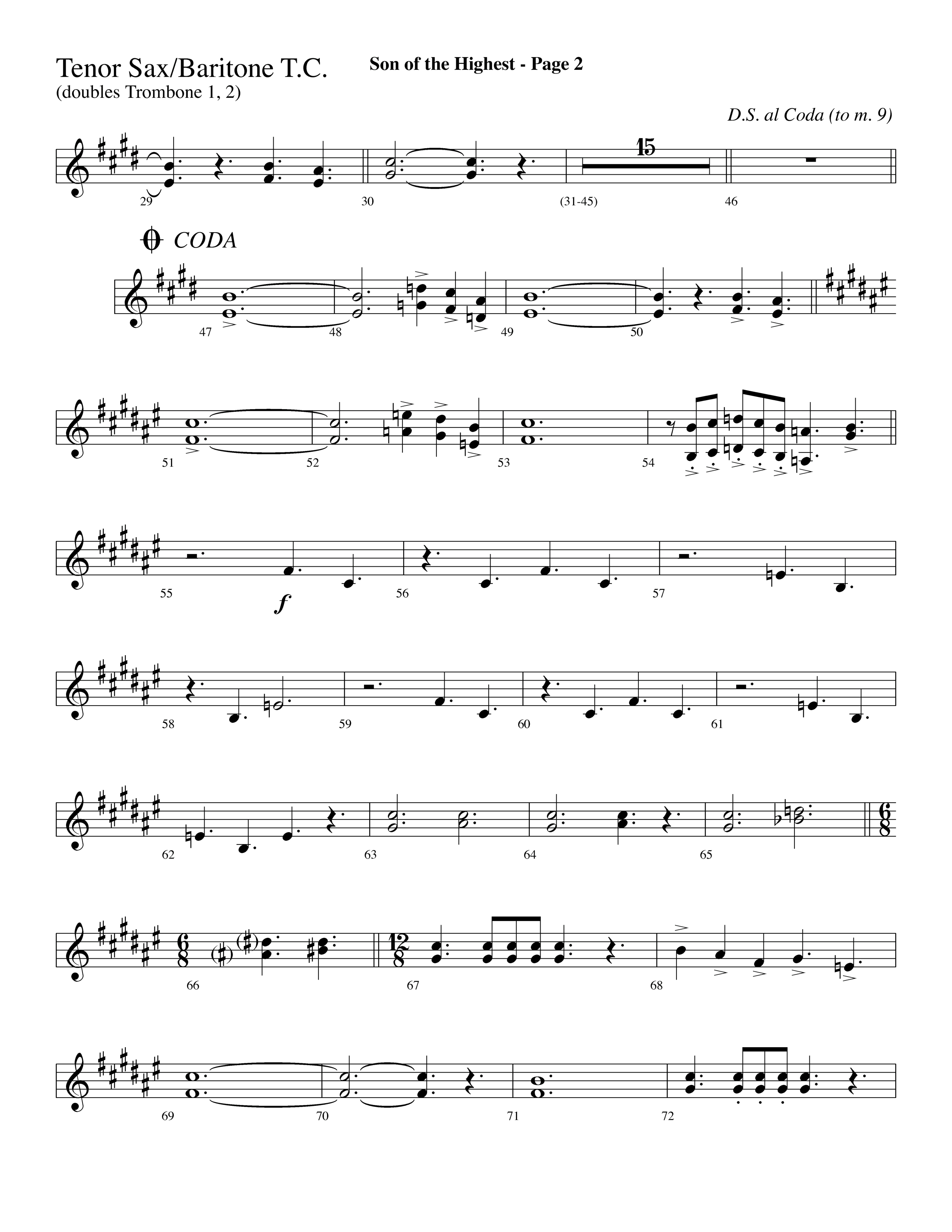 Son Of The Highest (with Righteous And Eternal One, Joyful Joyful We Adore Thee, O Come Let Us Adore (Choral Anthem SATB) Tenor Sax/Baritone T.C. (Lifeway Choral / Arr. Dave Williamson)