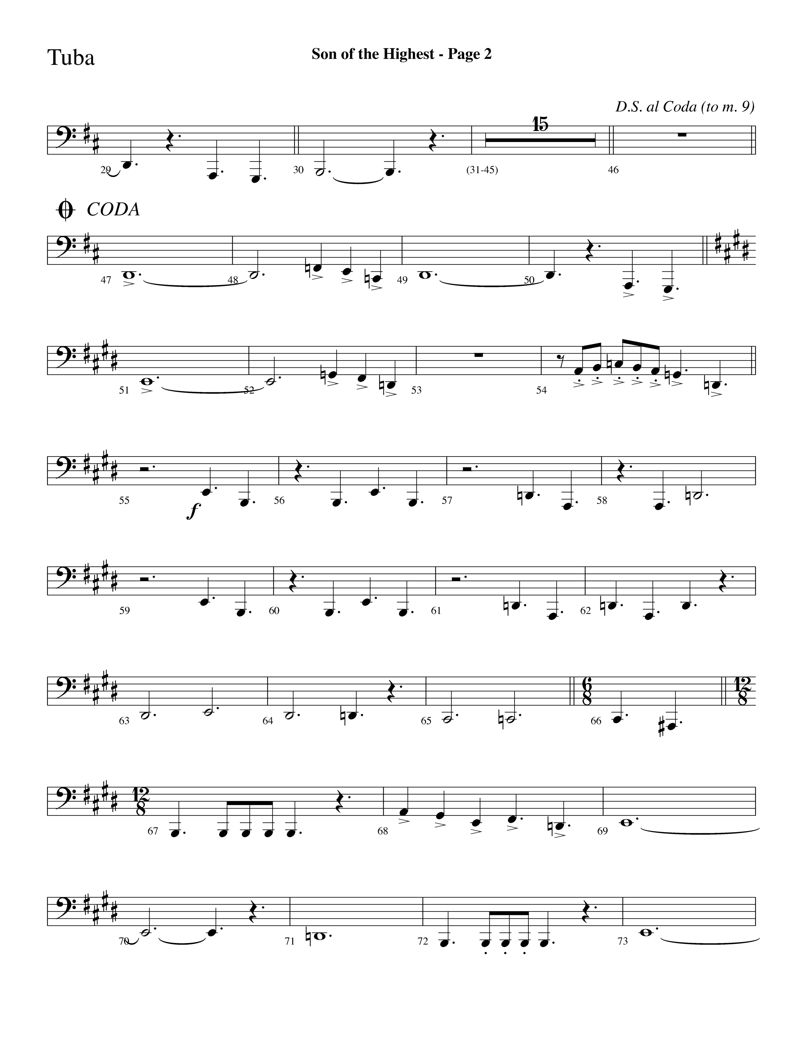 Son Of The Highest (with Righteous And Eternal One, Joyful Joyful We Adore Thee, O Come Let Us Adore (Choral Anthem SATB) Tuba (Lifeway Choral / Arr. Dave Williamson)