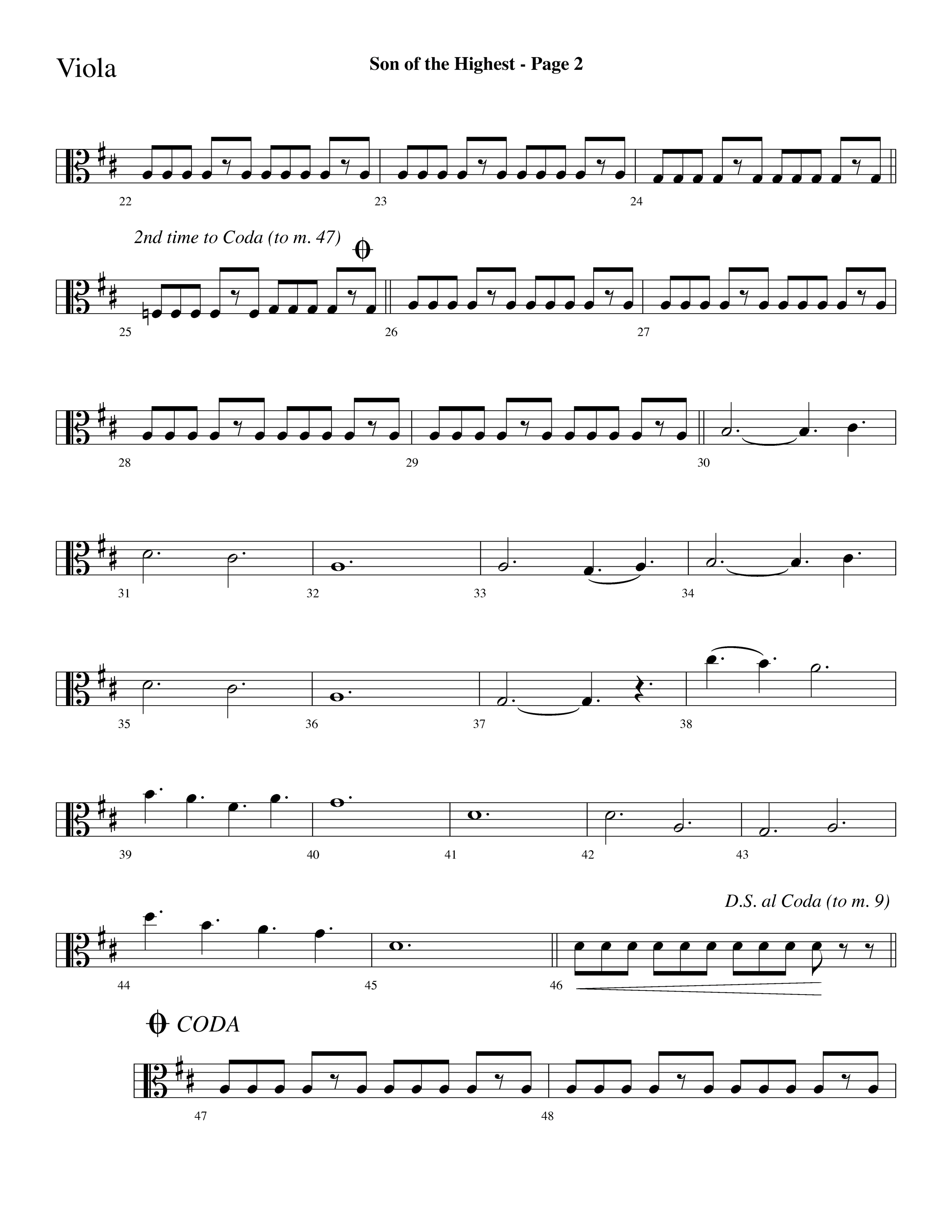 Son Of The Highest (with Righteous And Eternal One, Joyful Joyful We Adore Thee, O Come Let Us Adore (Choral Anthem SATB) Viola (Lifeway Choral / Arr. Dave Williamson)