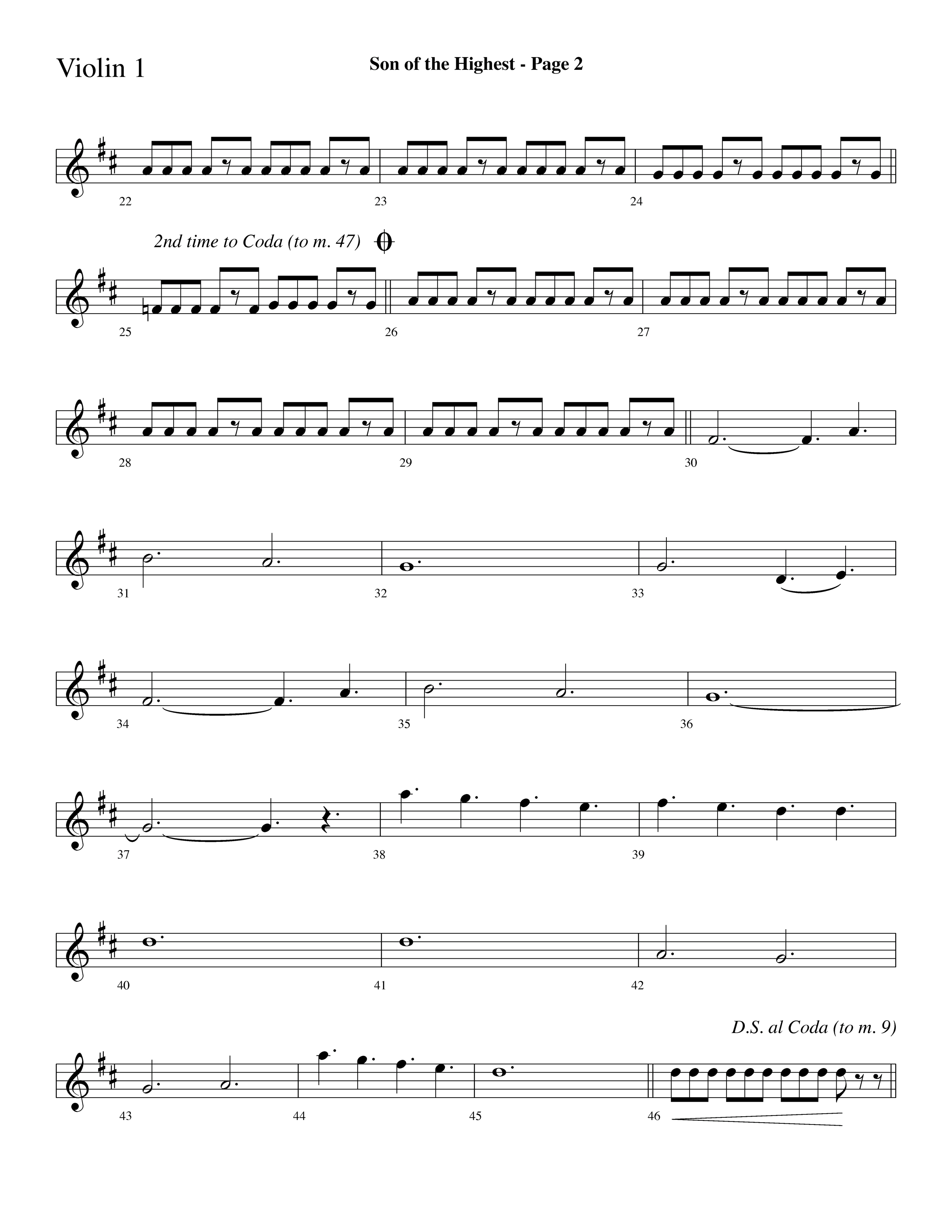 Son Of The Highest (with Righteous And Eternal One, Joyful Joyful We Adore Thee, O Come Let Us Adore (Choral Anthem SATB) Violin 1 (Lifeway Choral / Arr. Dave Williamson)