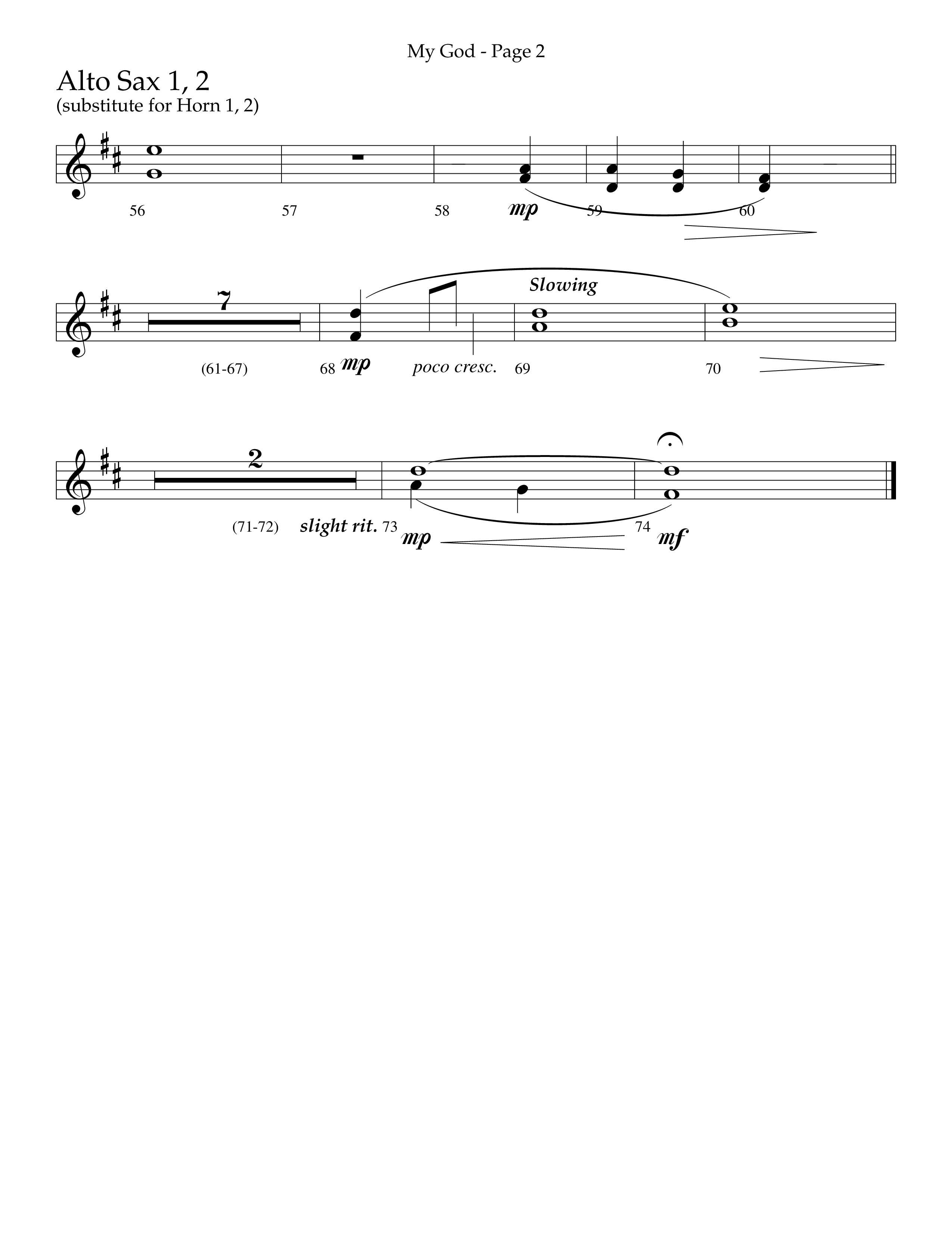 My God (Choral Anthem SATB) Alto Sax 1/2 (Lifeway Choral / Arr. Jason Webb)