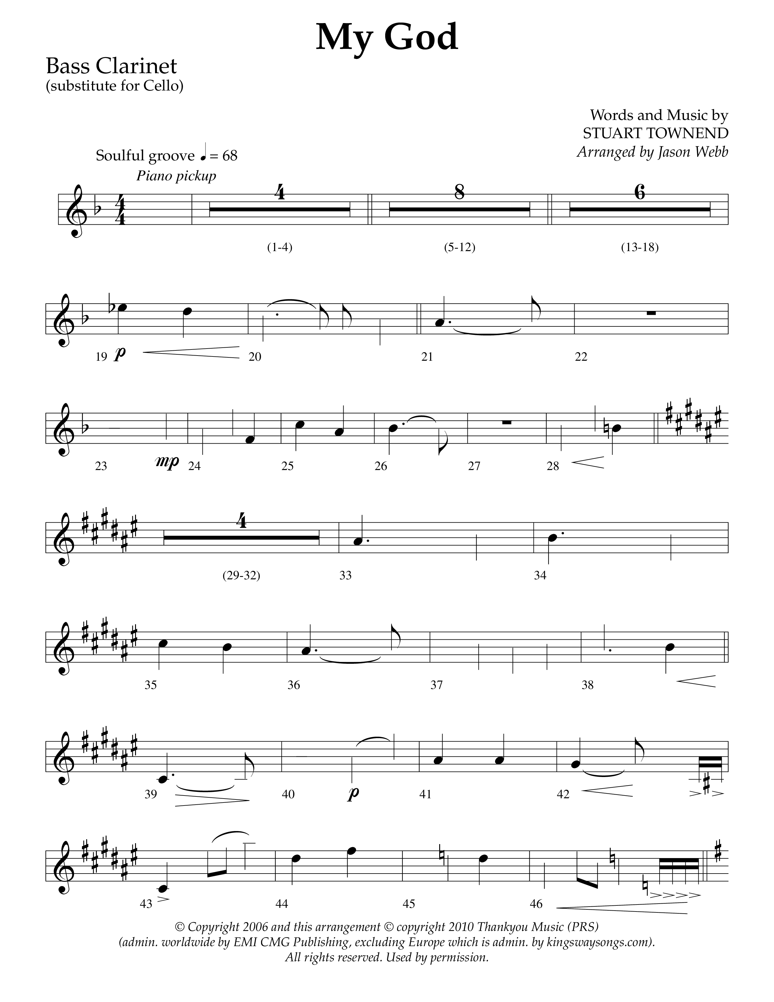 My God (Choral Anthem SATB) Bass Clarinet (Lifeway Choral / Arr. Jason Webb)