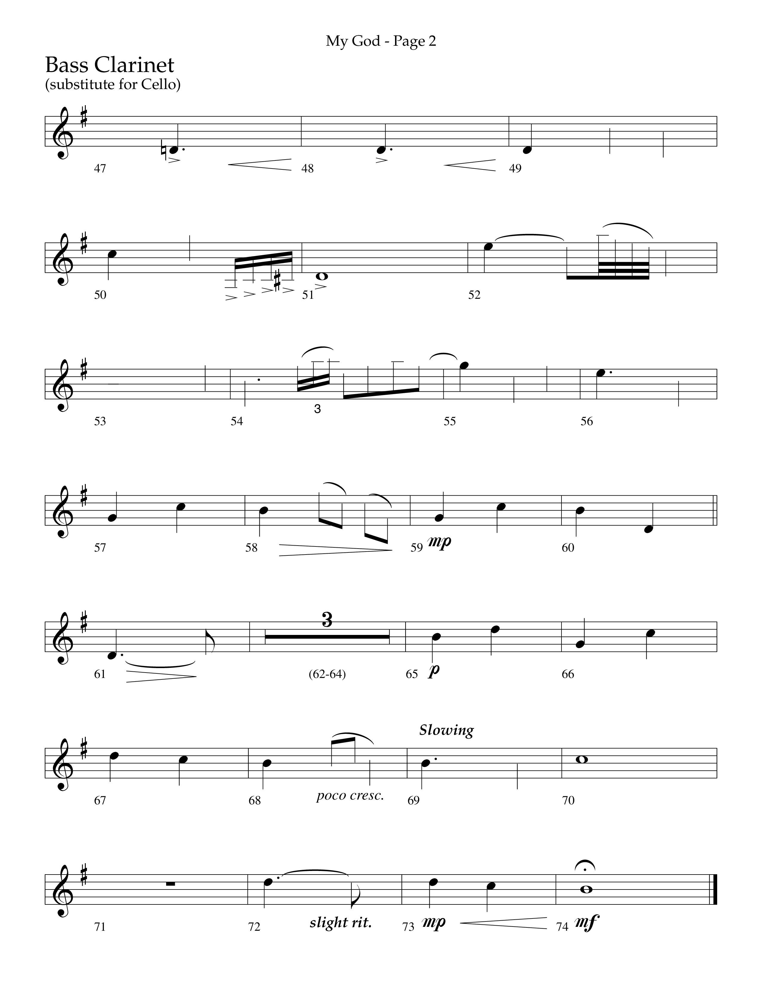 My God (Choral Anthem SATB) Bass Clarinet (Lifeway Choral / Arr. Jason Webb)