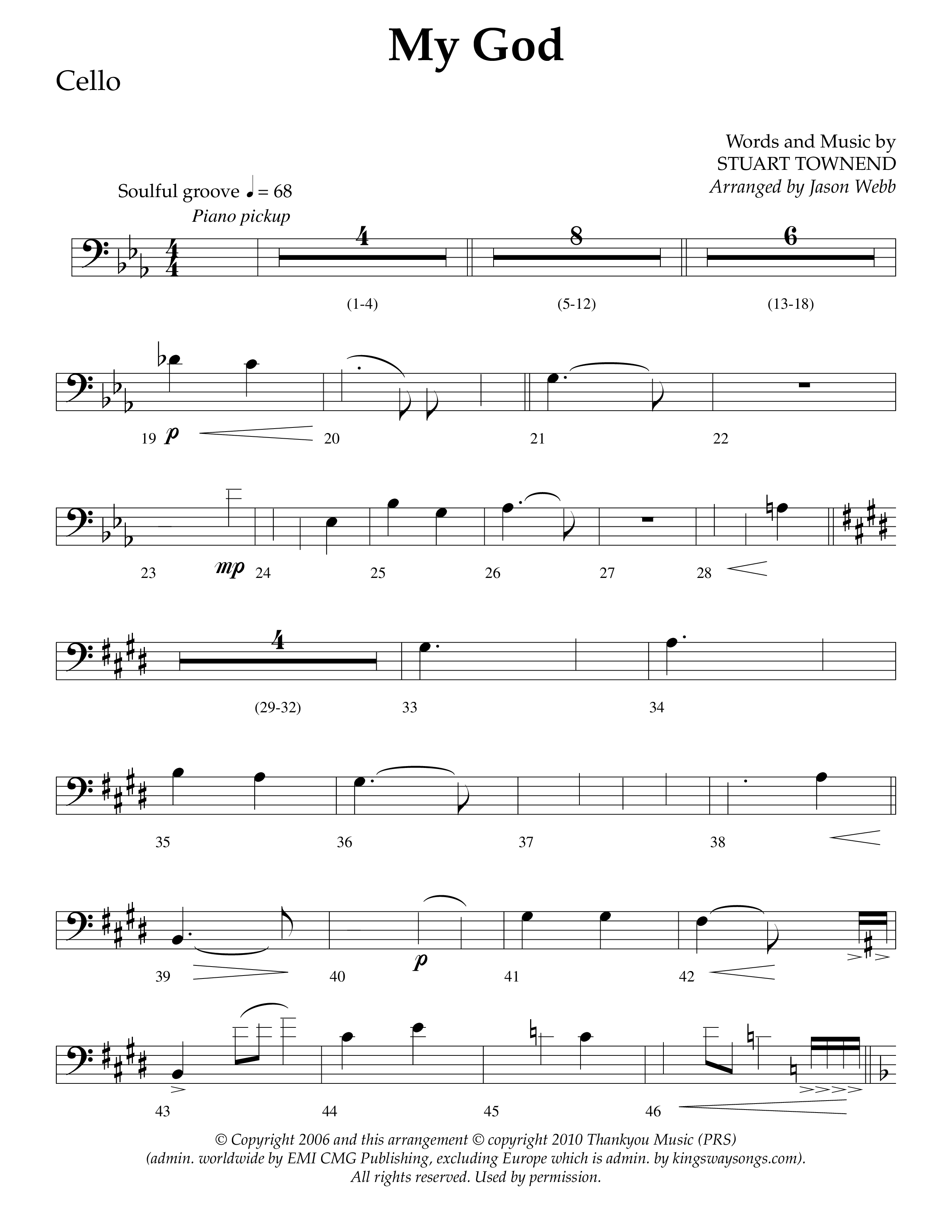 My God (Choral Anthem SATB) Cello (Lifeway Choral / Arr. Jason Webb)