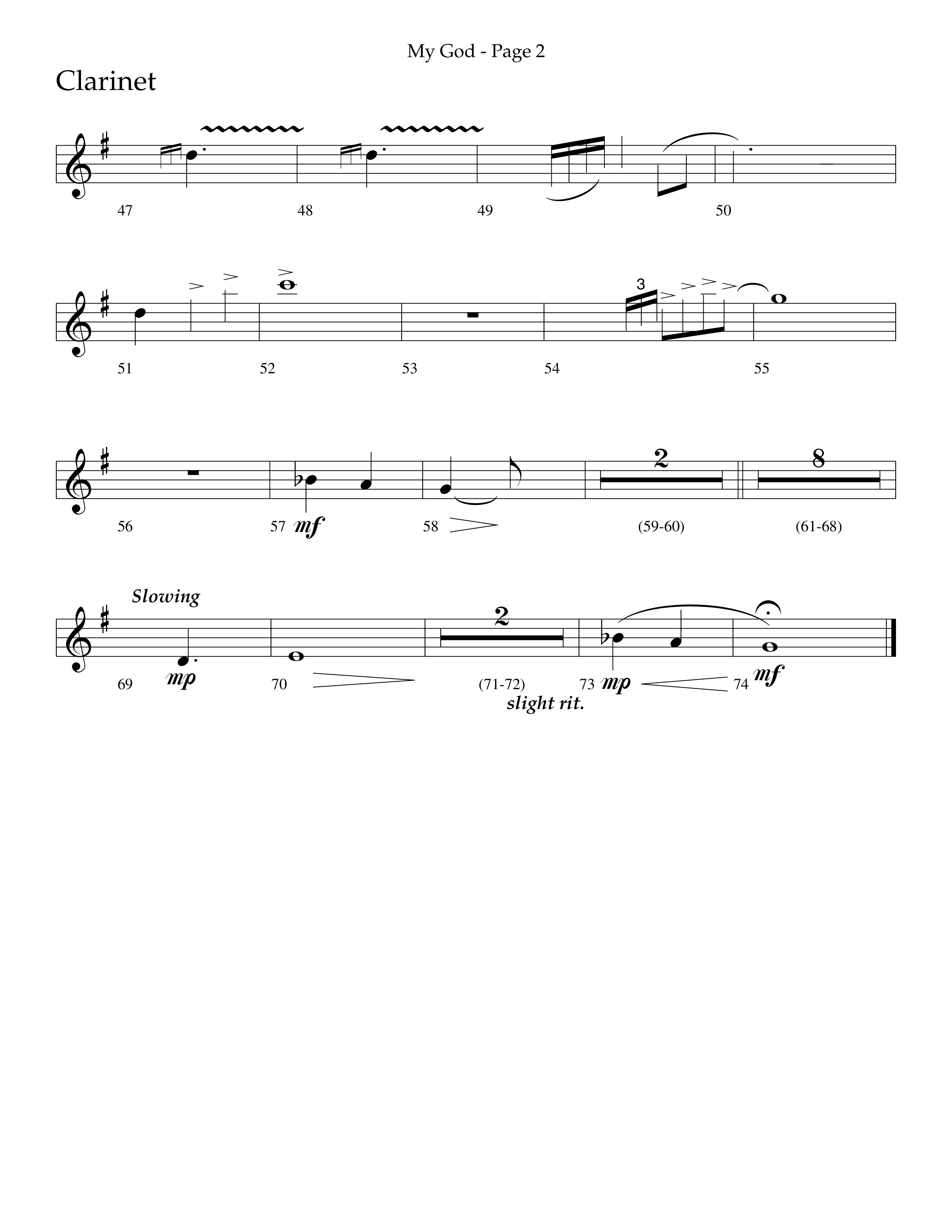 My God (Choral Anthem SATB) Clarinet 1/2 (Lifeway Choral / Arr. Jason Webb)