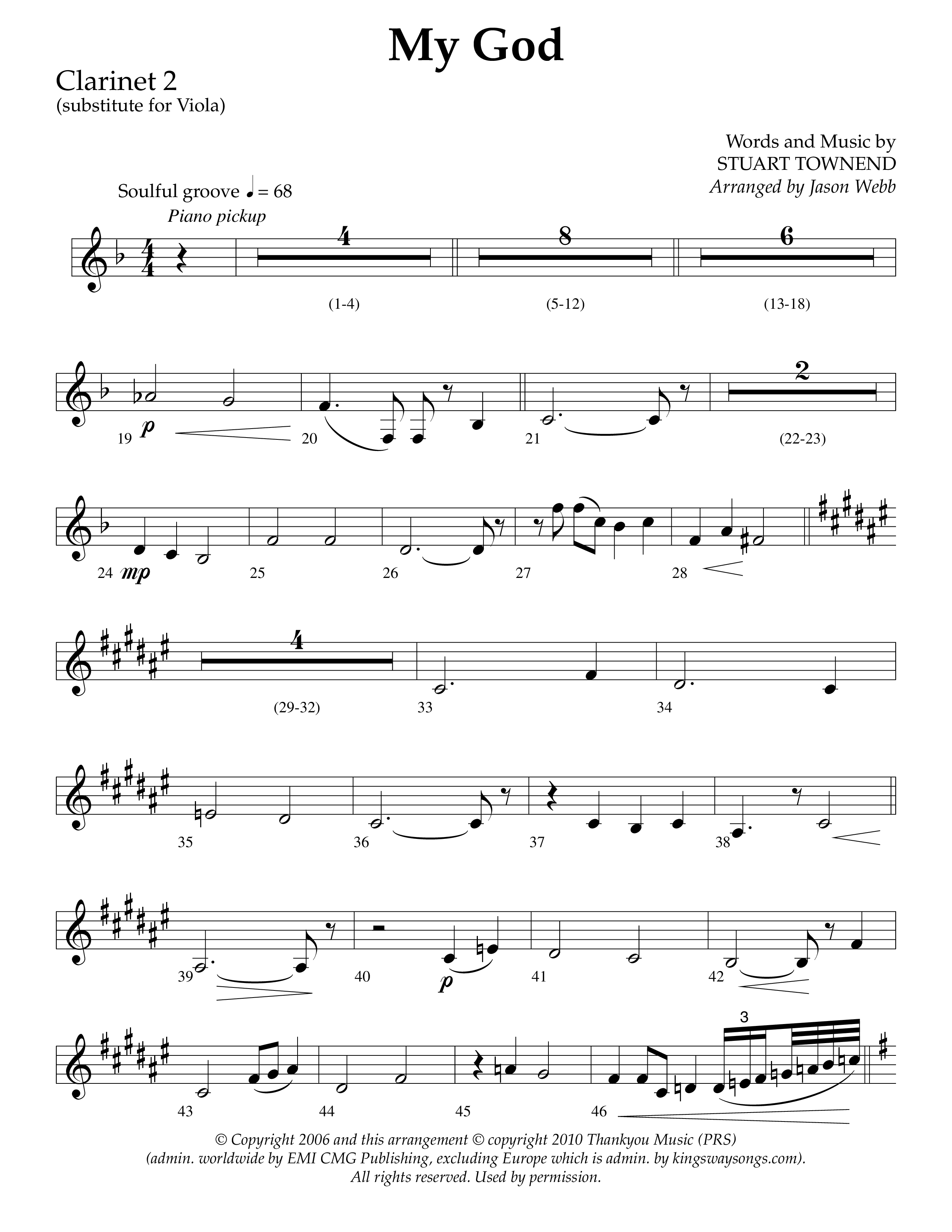 My God (Choral Anthem SATB) Clarinet 1/2 (Lifeway Choral / Arr. Jason Webb)