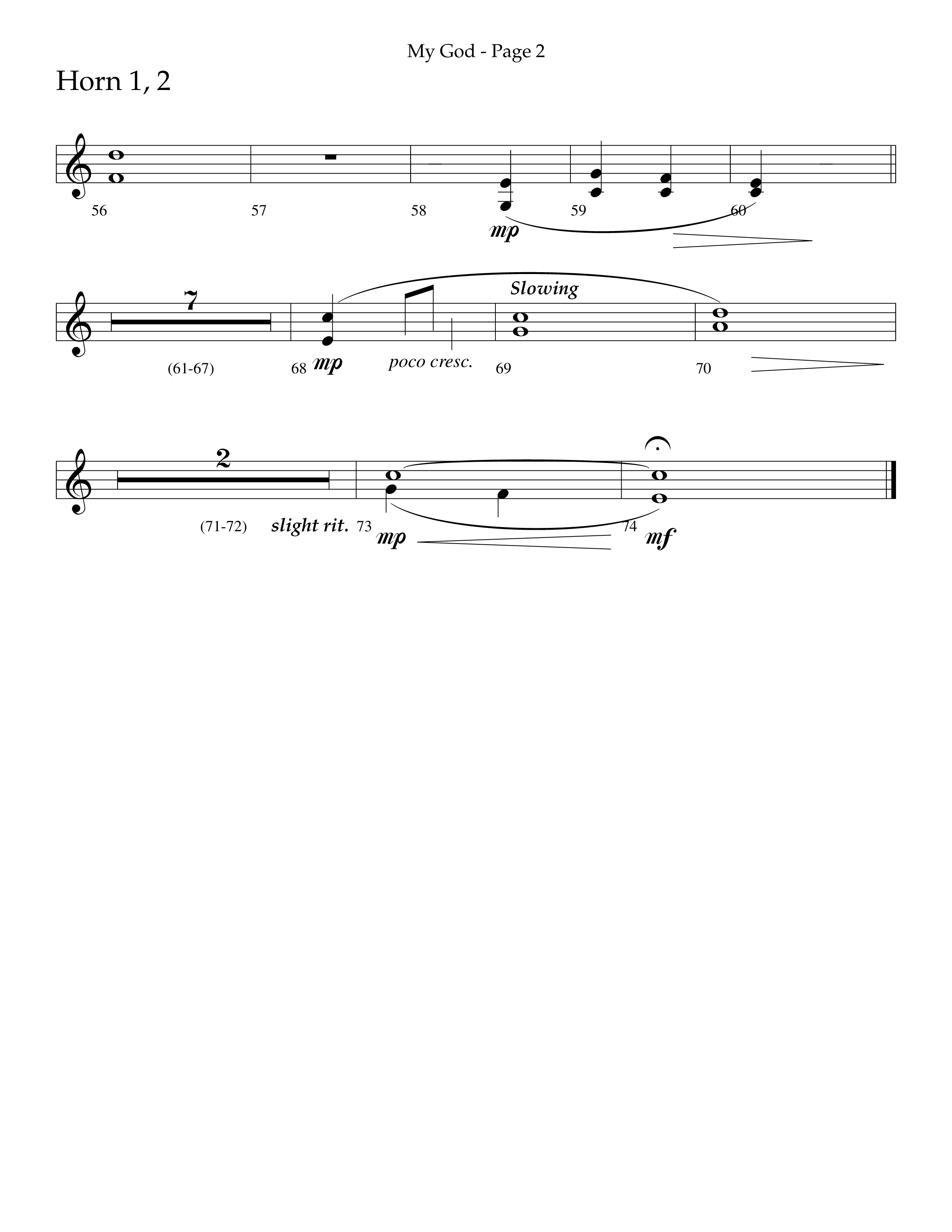 My God (Choral Anthem SATB) French Horn 1/2 (Lifeway Choral / Arr. Jason Webb)